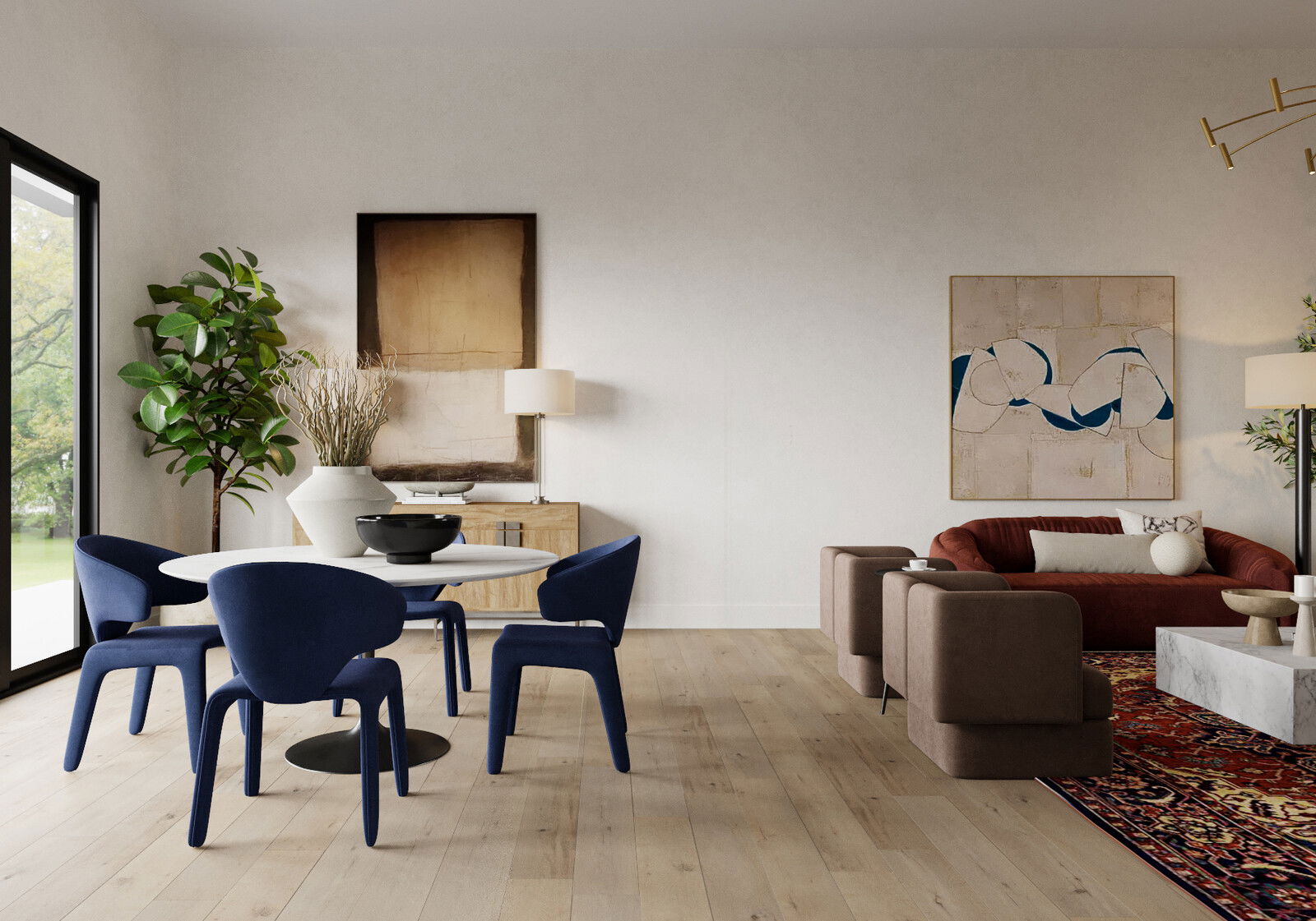 Online Designer Combined Living/Dining 3D Model 8