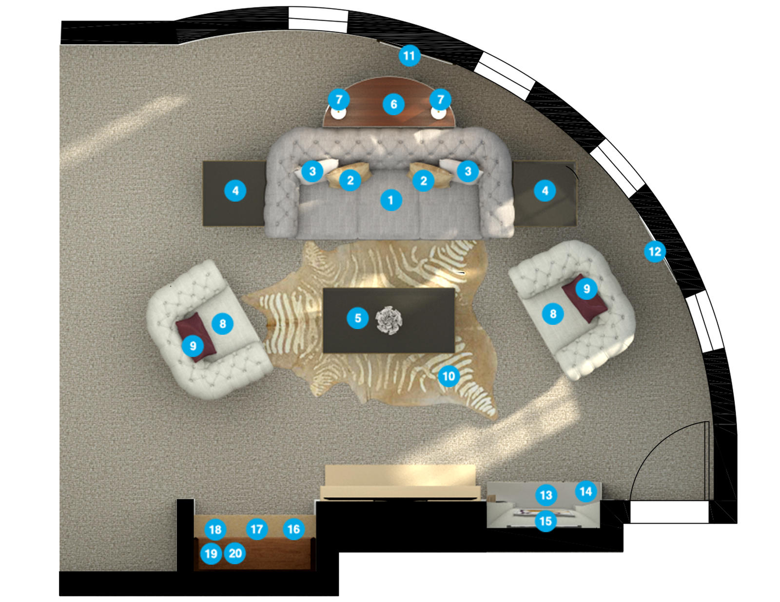 Online Designer Living Room Floorplan