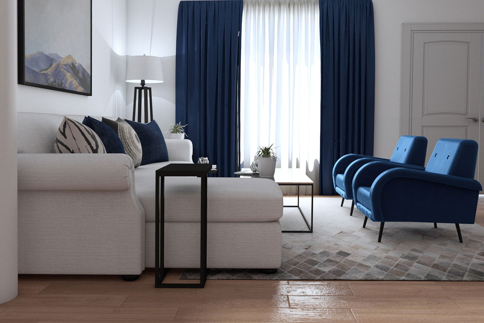 Online Designer Living Room 3D Model 2