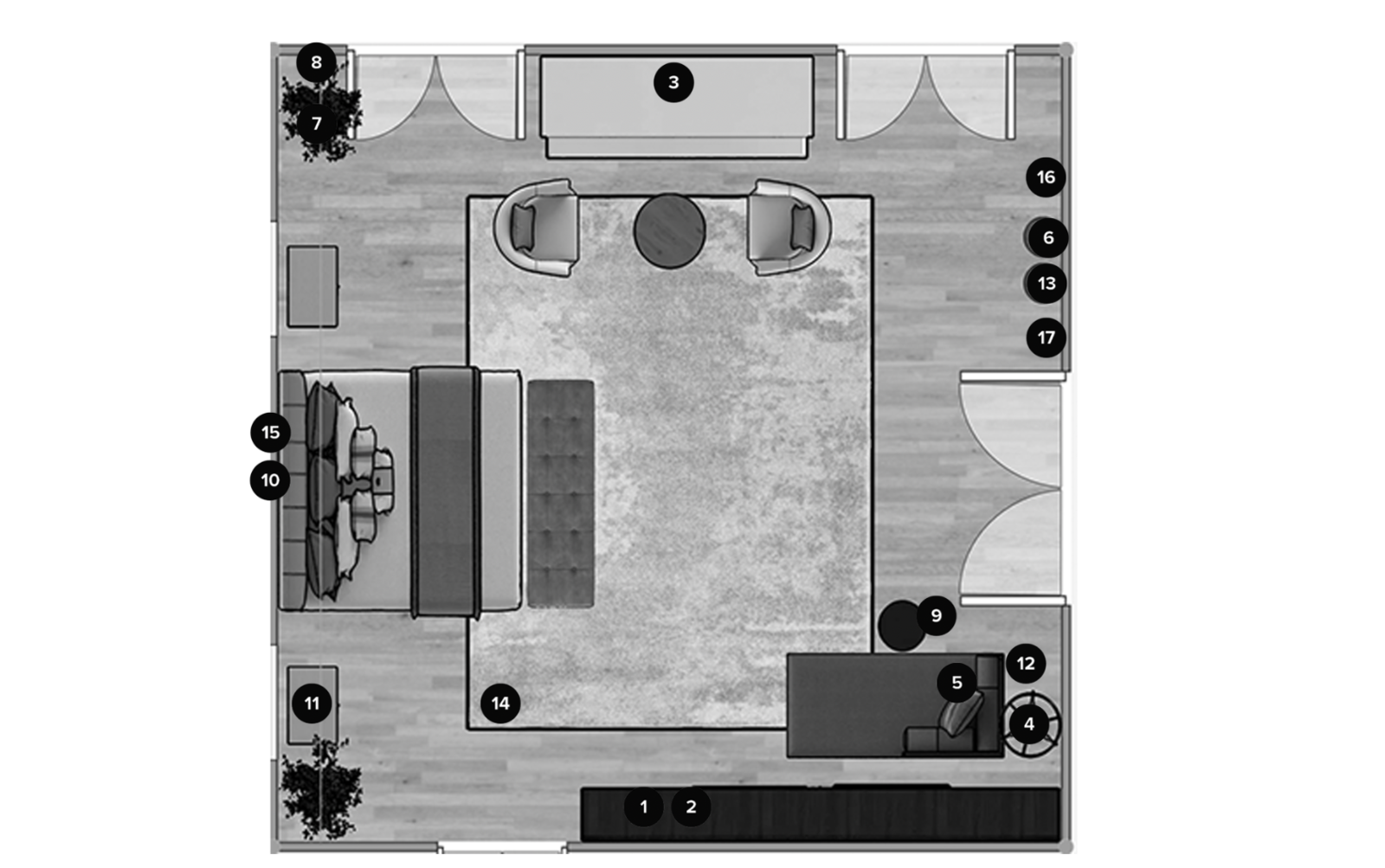 Plano del Dormitorio del Diseñador en Línea