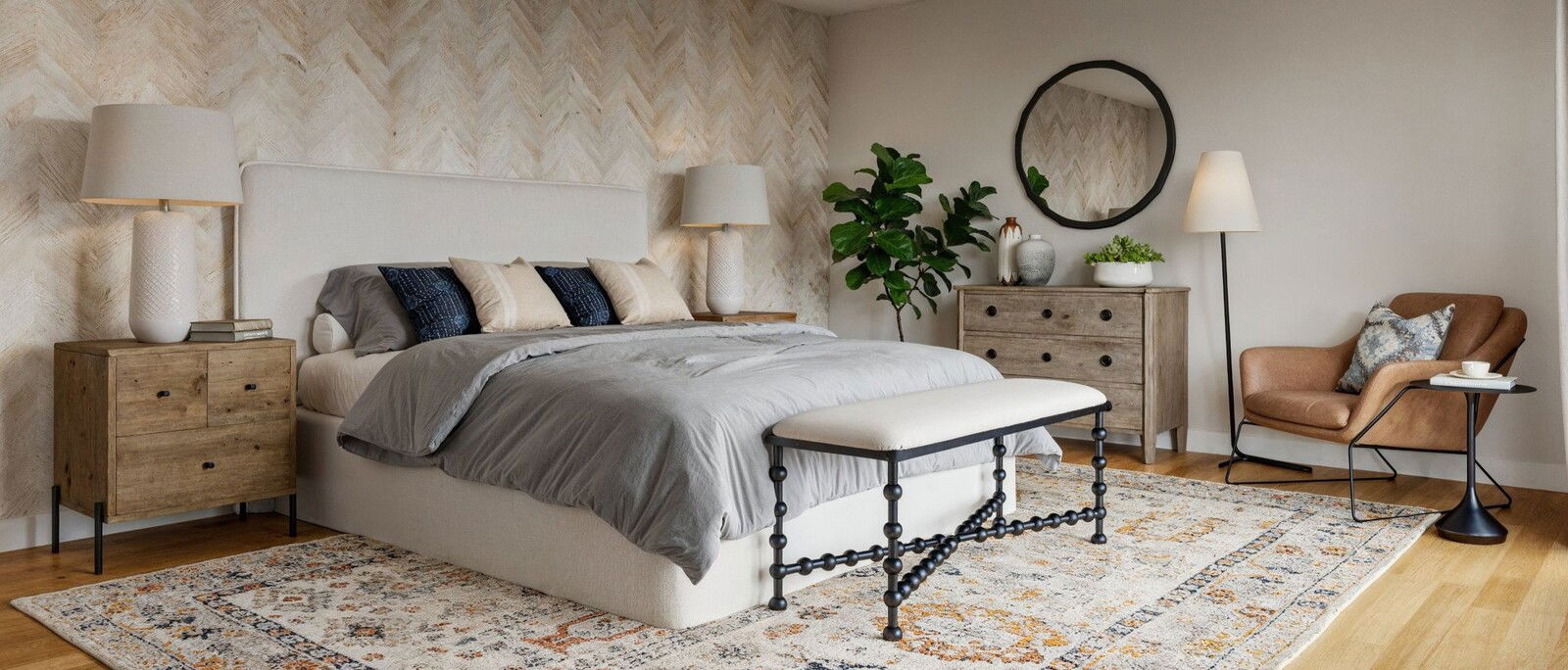 Chic & Cozy Modern Master Bedroom Design | Decorilla