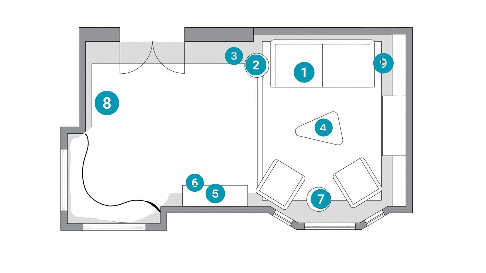 Online Designer Living Room Floorplan