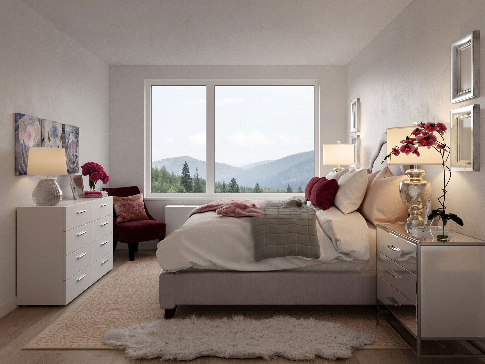 Online Designer Bedroom 3D Model 2