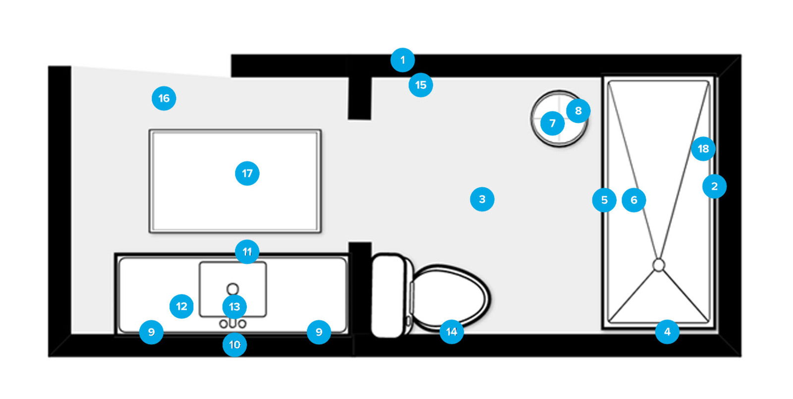 Online Designer Bathroom Floorplan