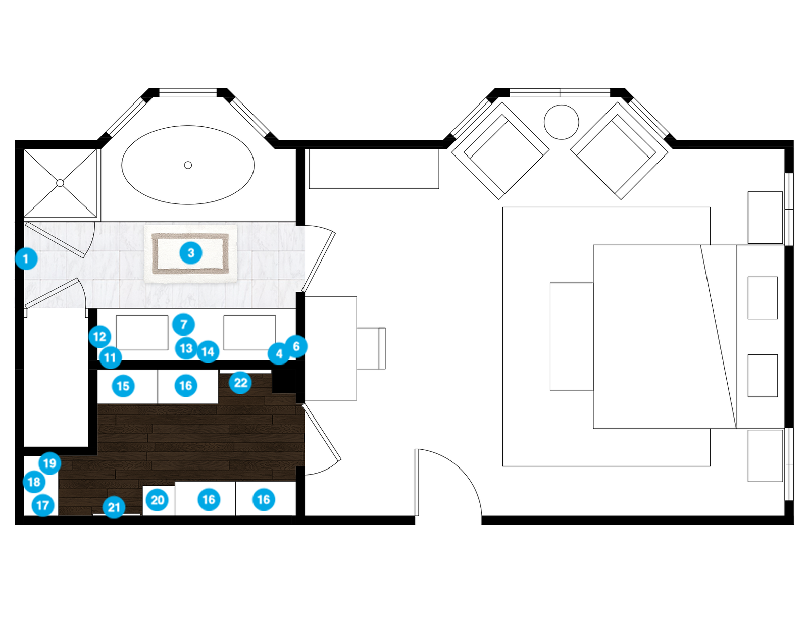 Online Designer Bathroom Floorplan