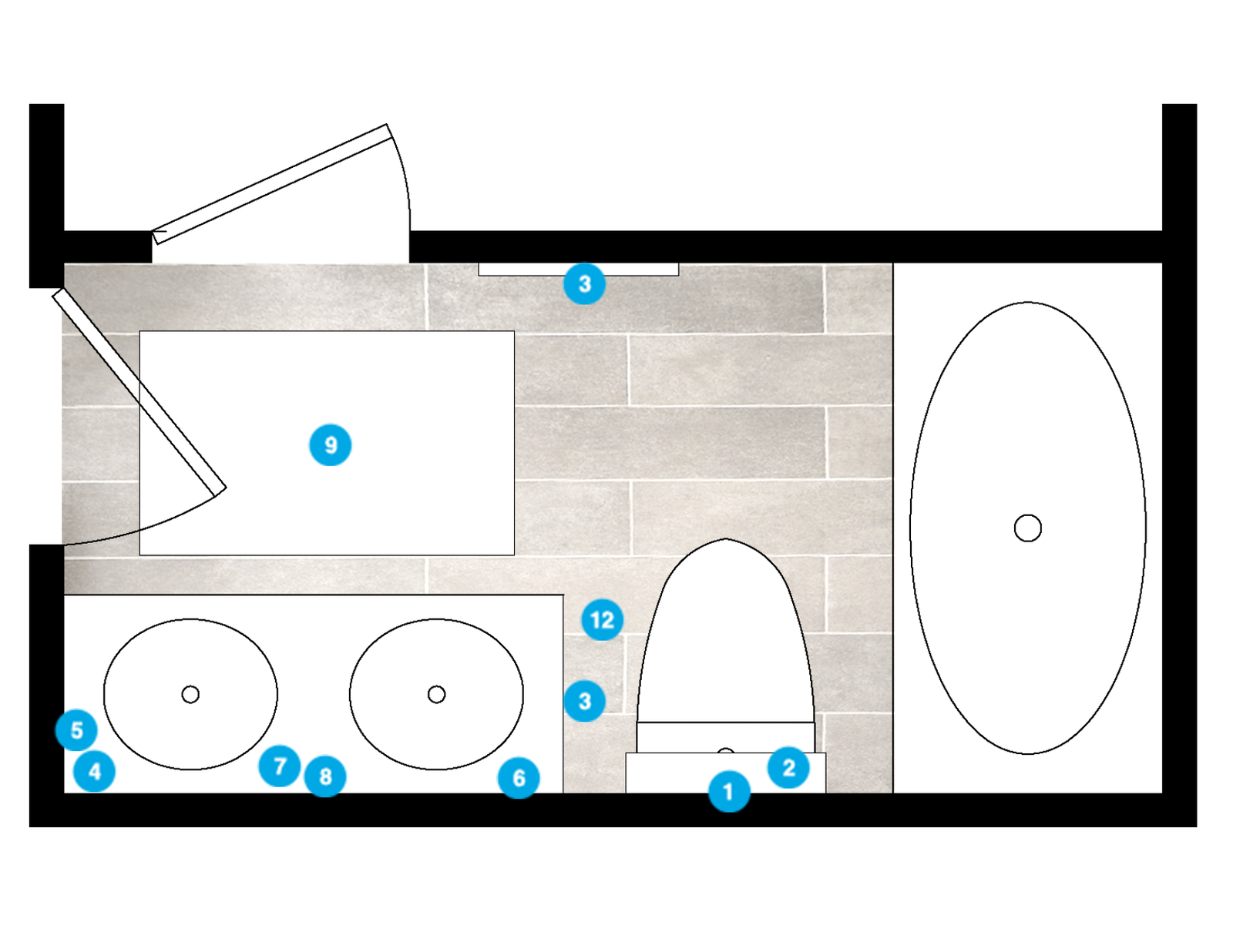 Online Designer Bathroom Floorplan