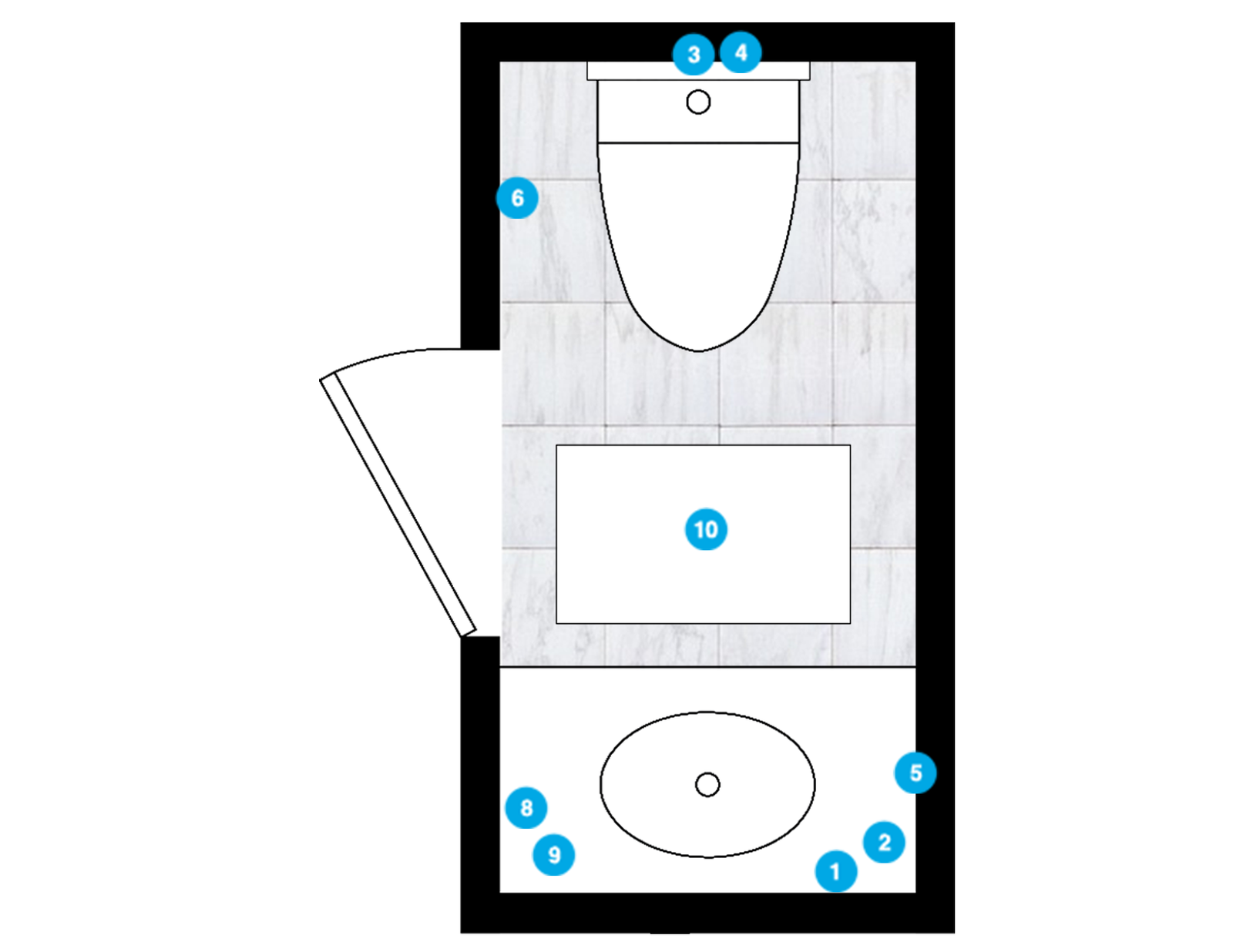 Online Designer Bathroom Floorplan