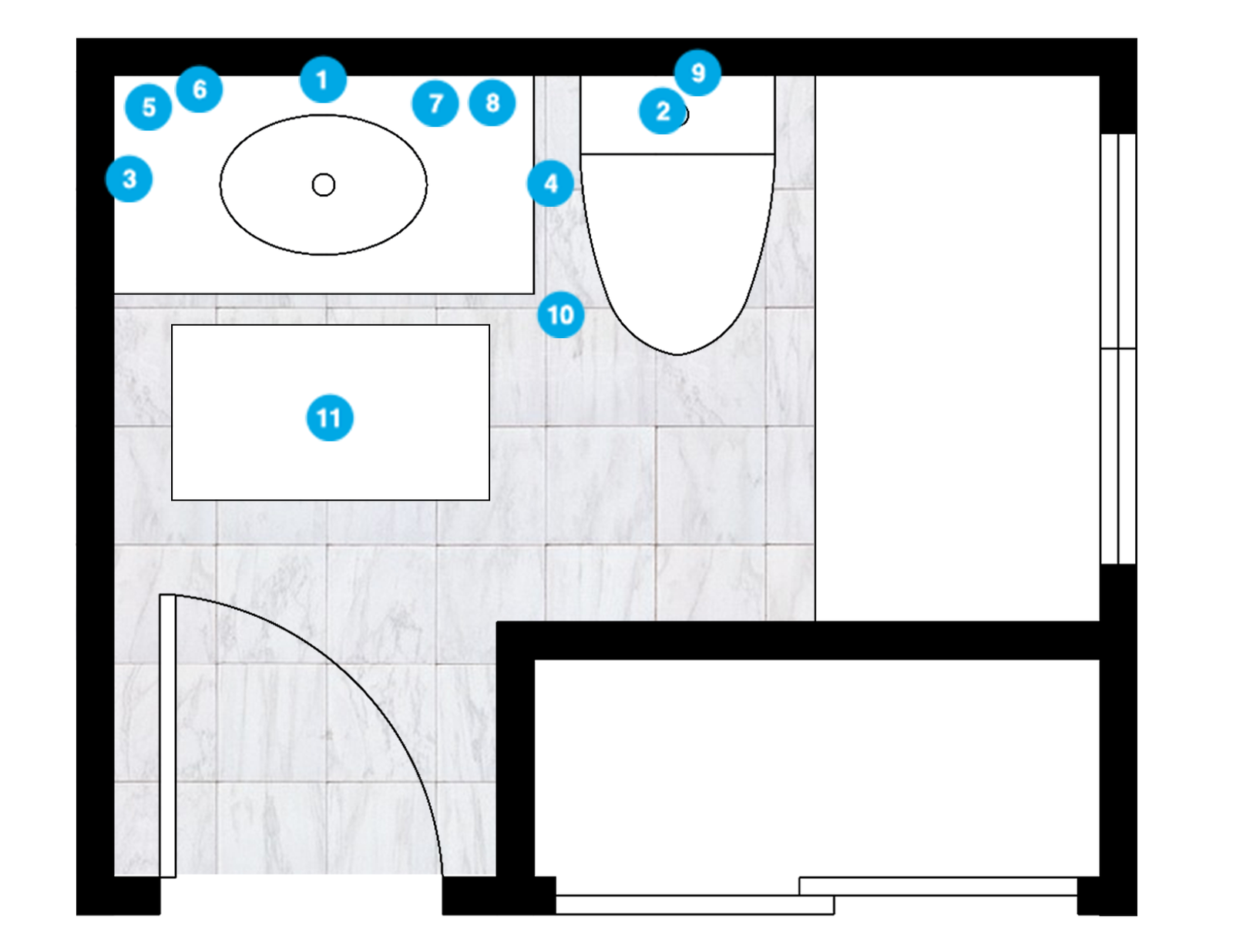 Online Designer Bathroom Floorplan