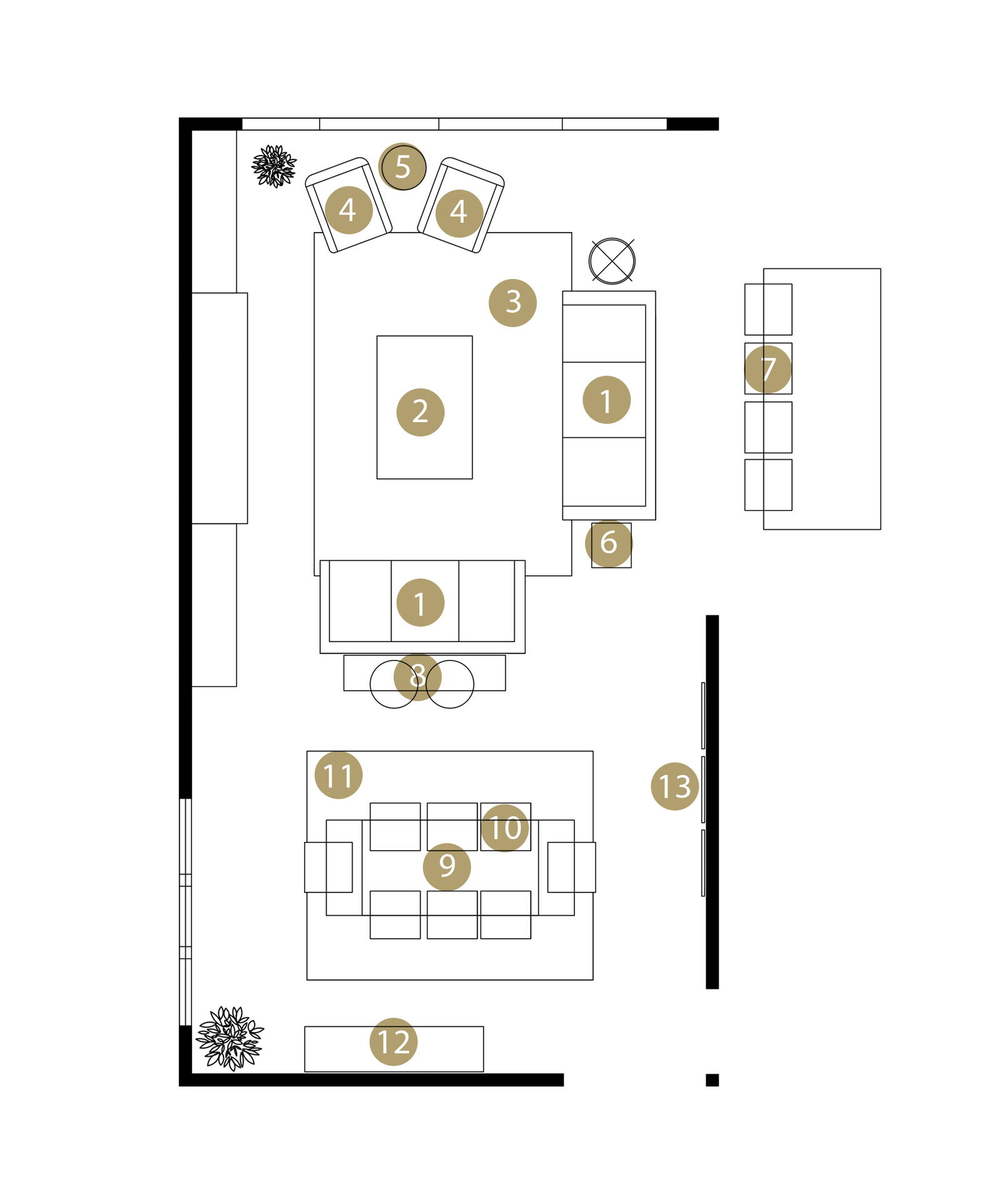 Online Designer Combined Living/Dining Floorplan