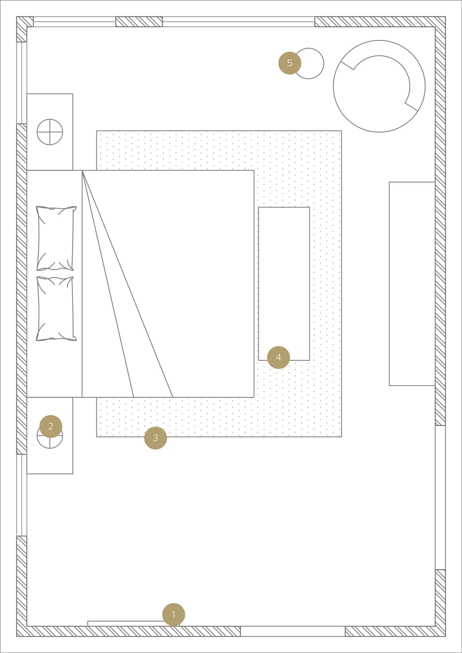 Plano del Dormitorio del Diseñador en Línea