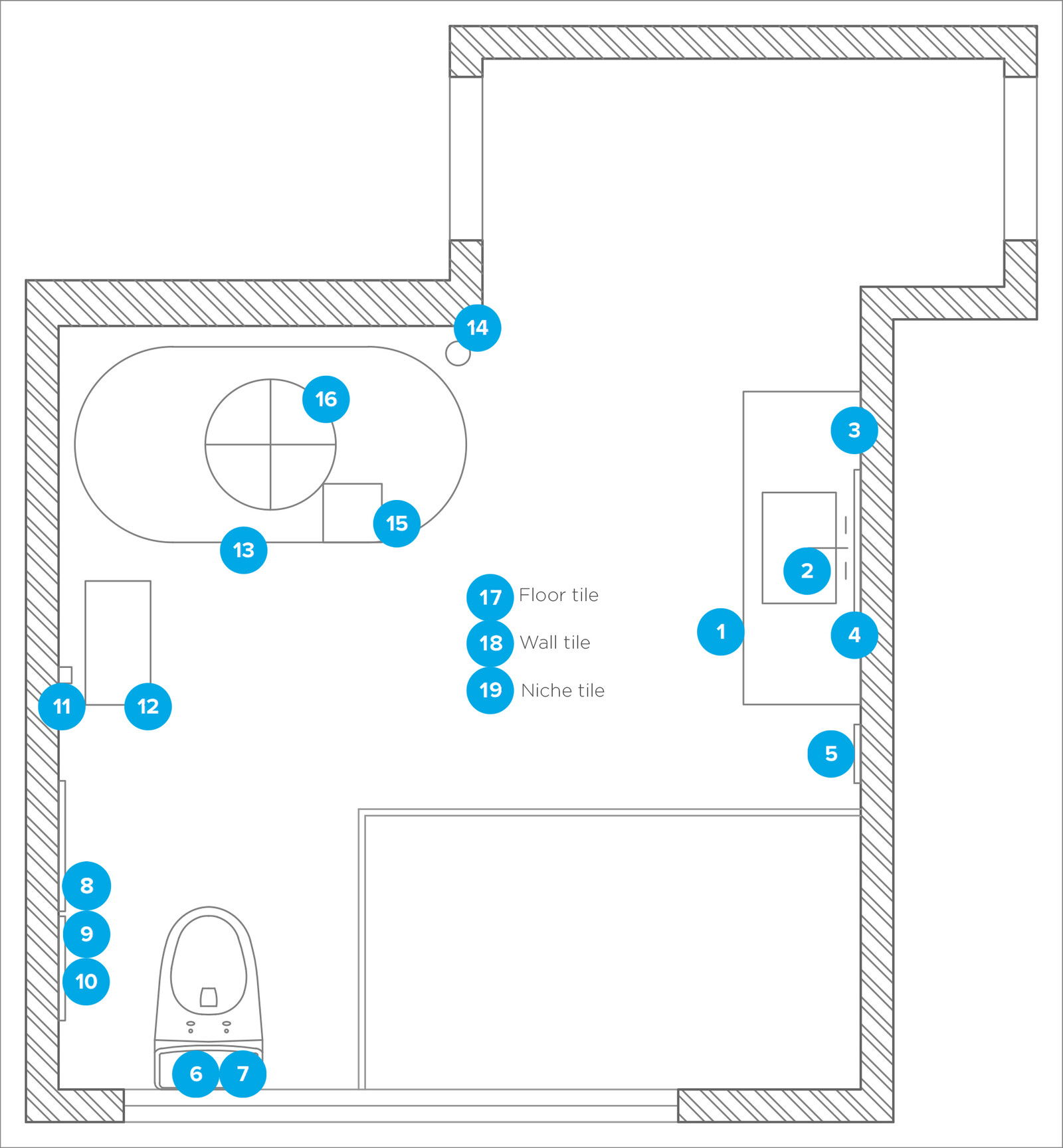 Plano de Baño por Diseñador Online