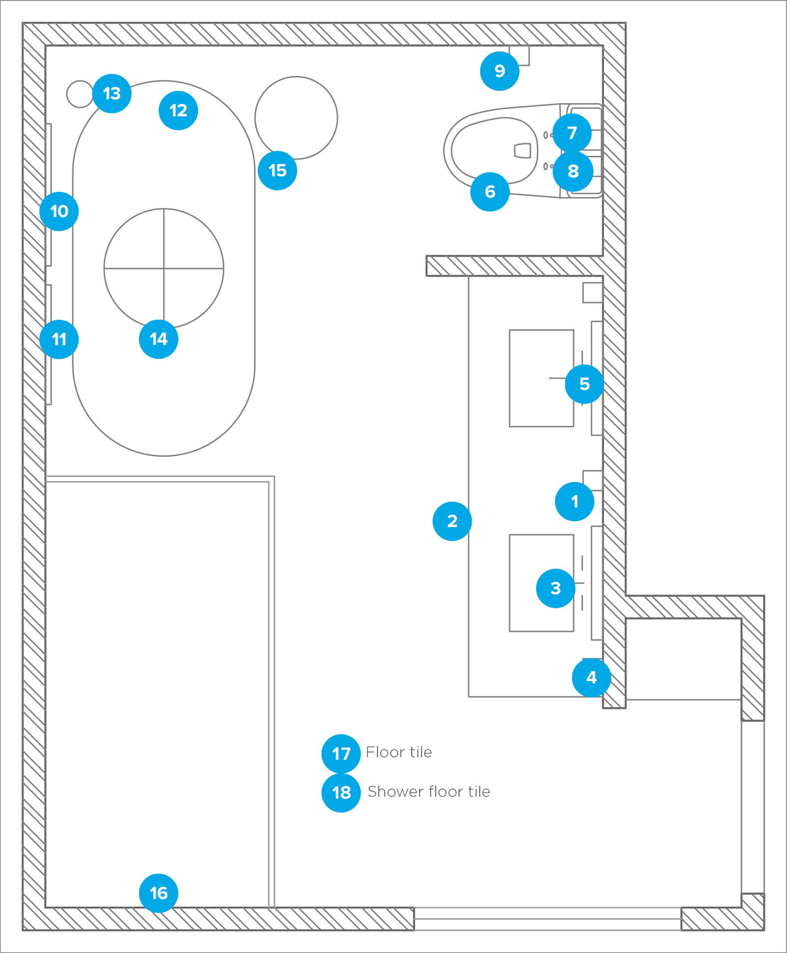 Online Designer Bathroom Floorplan