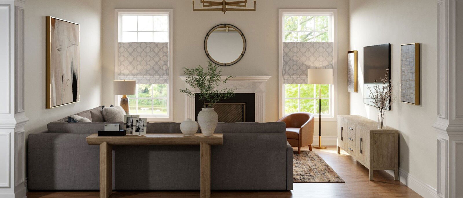 Transitional Modern Living and Dining Room T... | Decorilla
