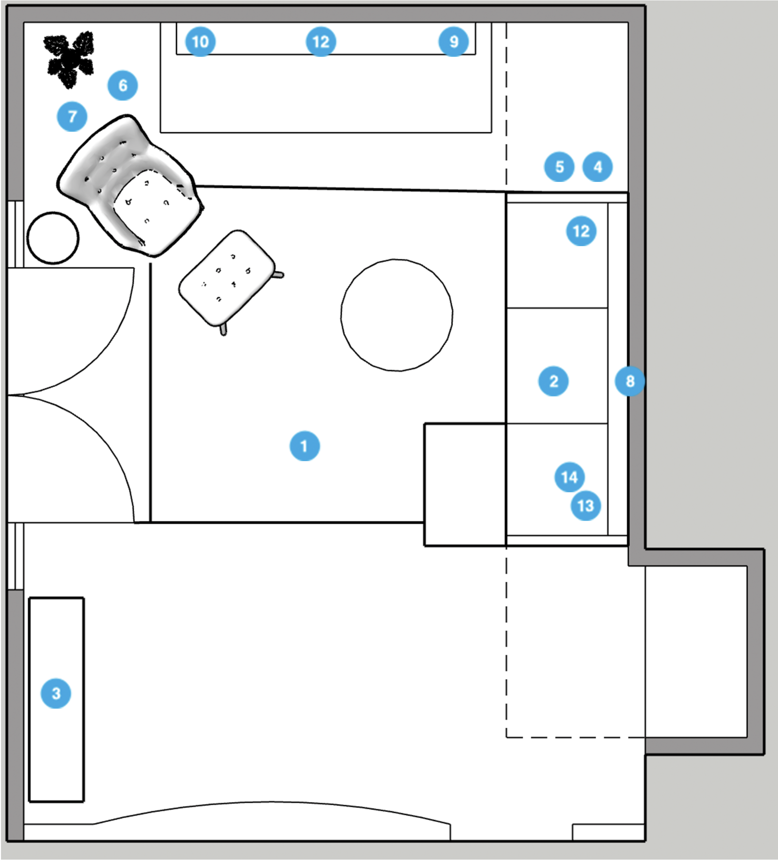 Online Designer Bedroom Floorplan