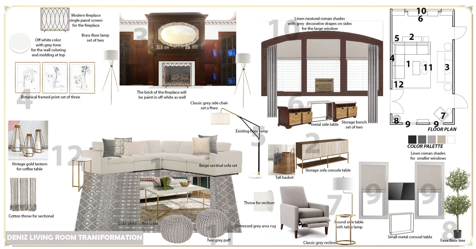 Ideas de diseño interior para sala de estar de diseñador en línea