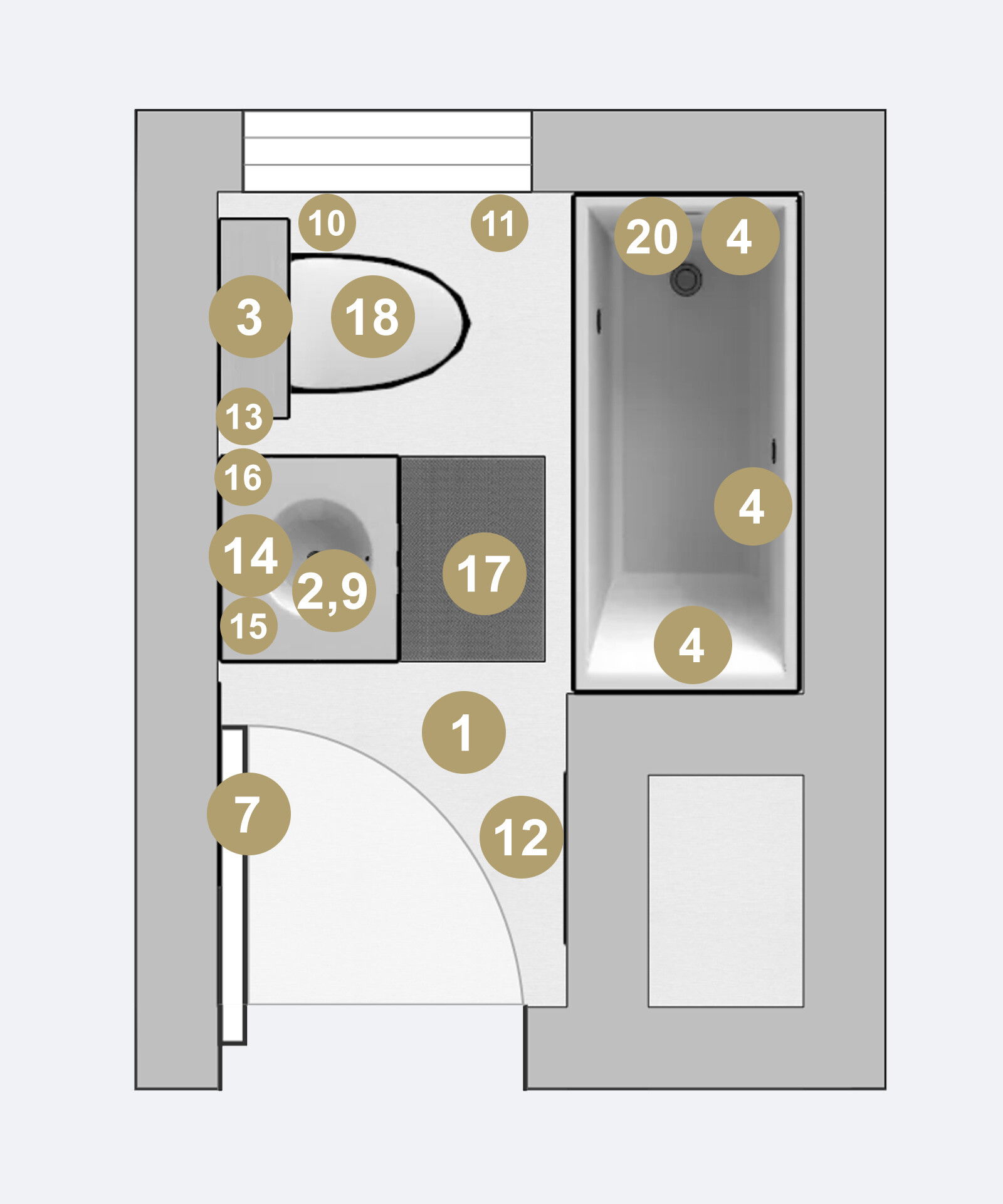 Online Designer Bathroom Floorplan