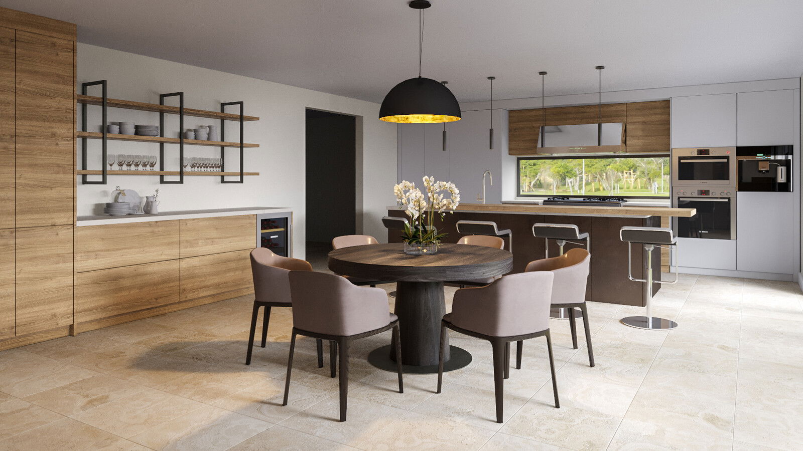 Diseño interior asequible de combinación de Salón de Estar y Comedor 3