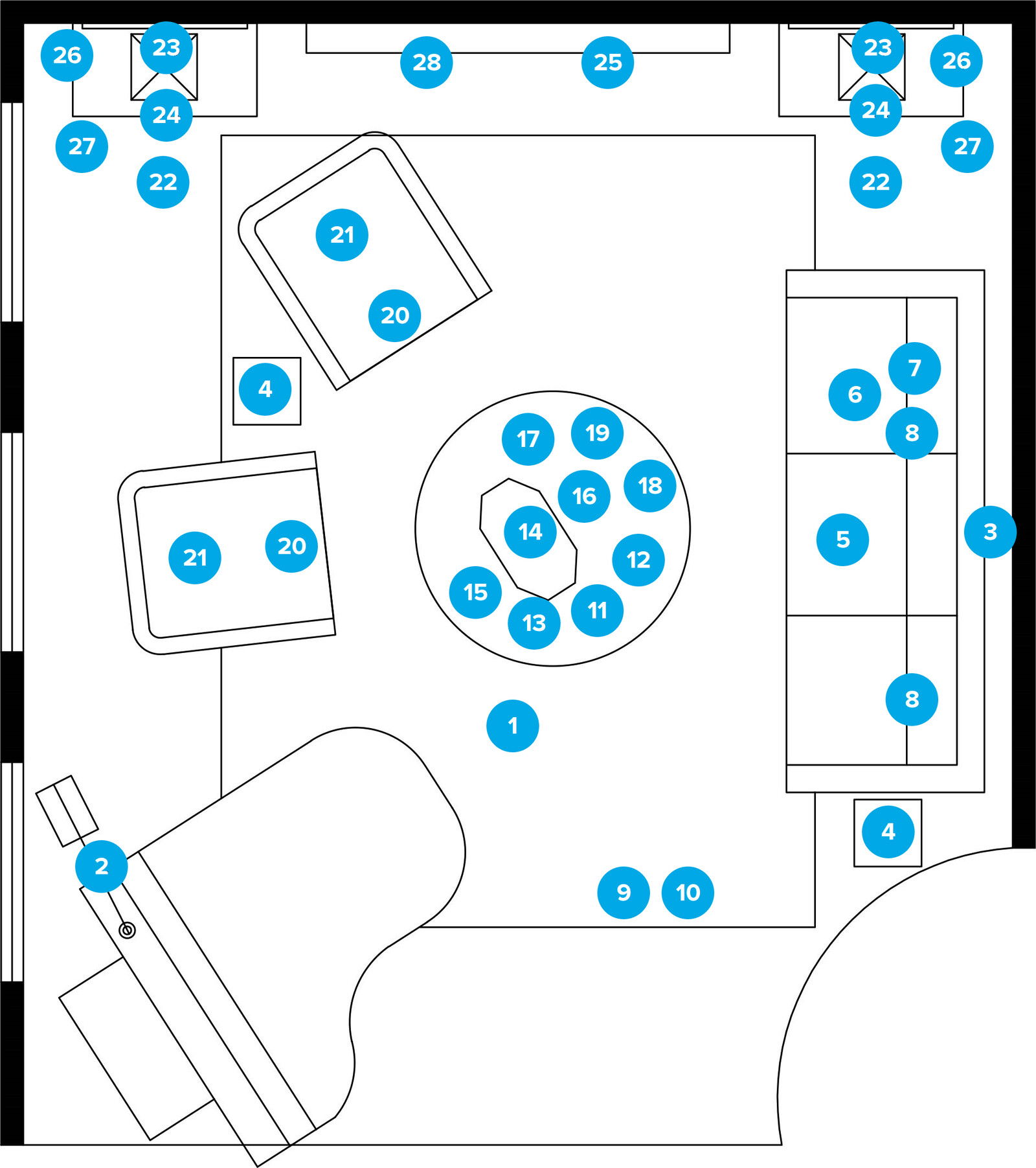 Online Designer Living Room Floorplan