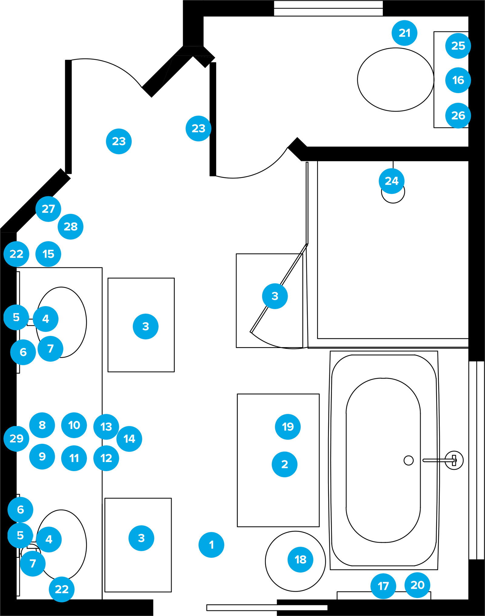 Online Designer Bathroom Floorplan