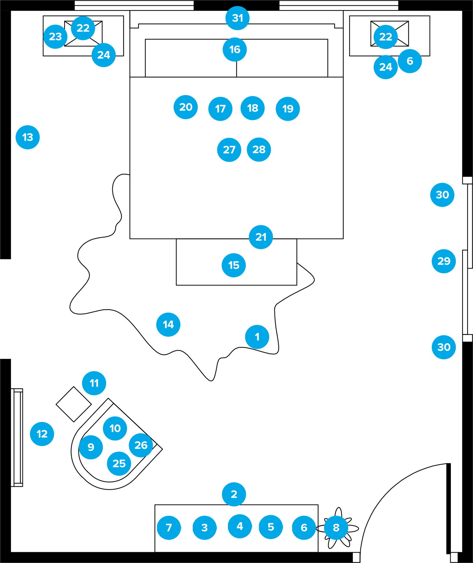 Online Designer Bedroom Floorplan