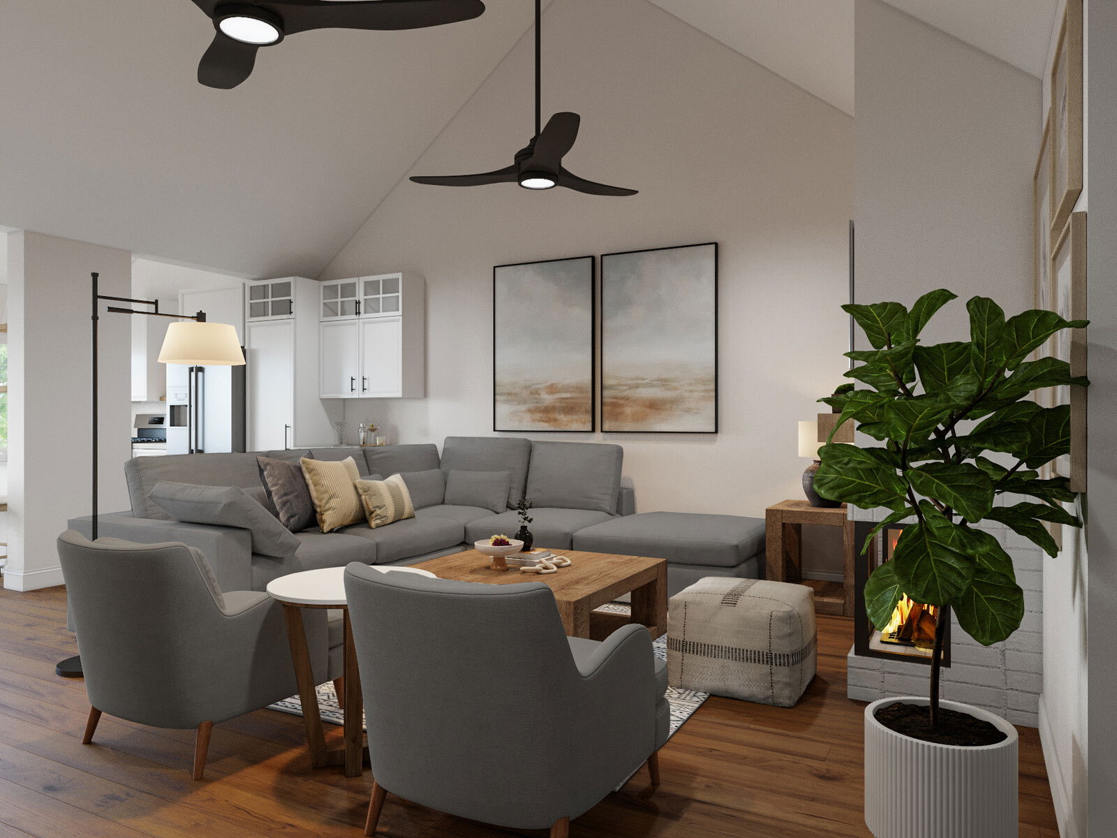 Online Designer Combined Living/Dining 3D Model 3