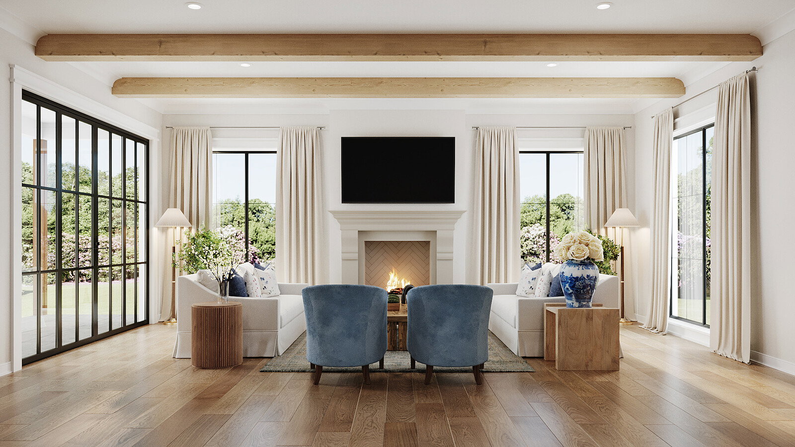 Sophisticated Living Room & Bedroom Remodel Rendering thumb