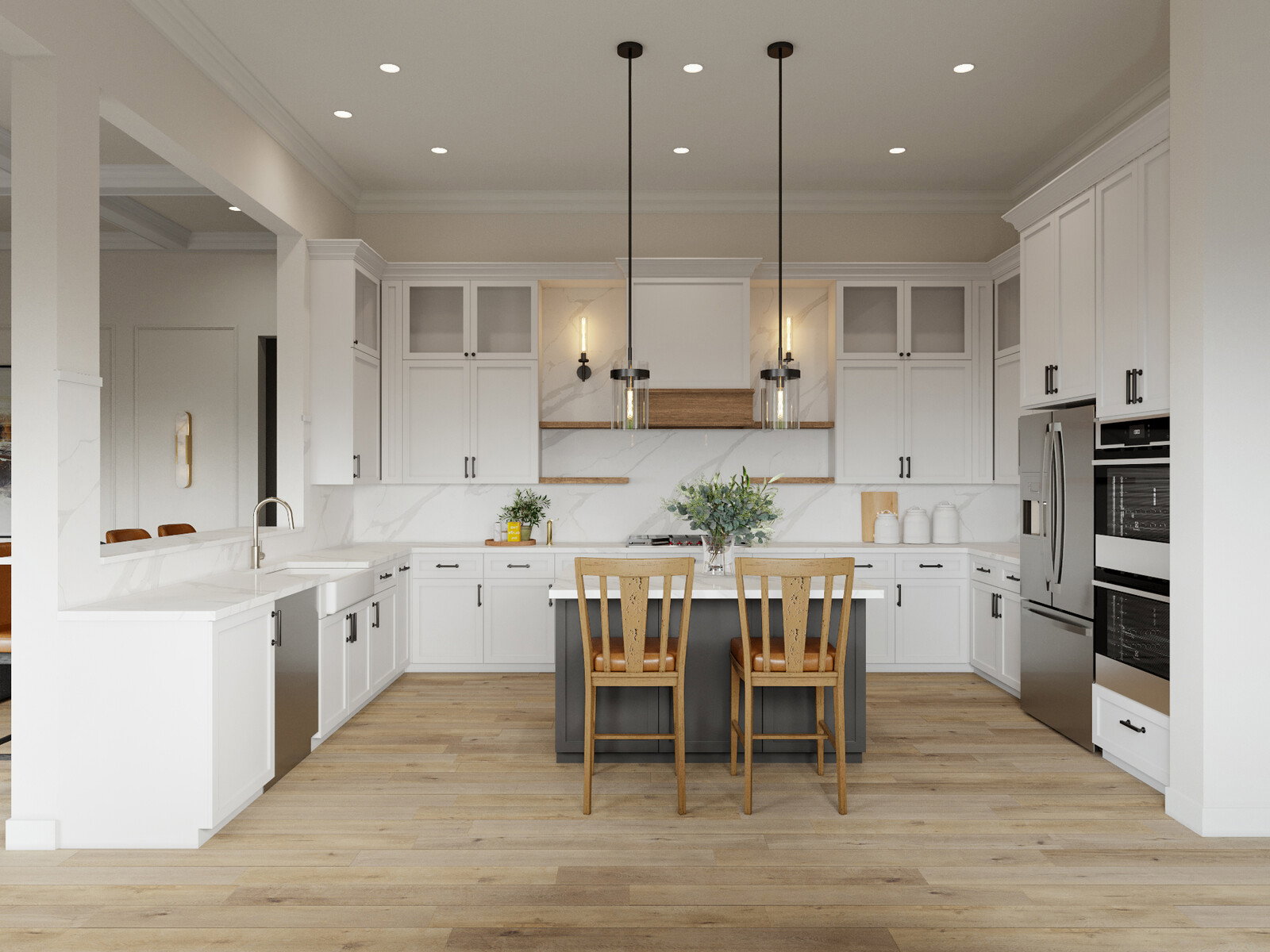 Renderizado del Diseño de Cocina Espaciosa