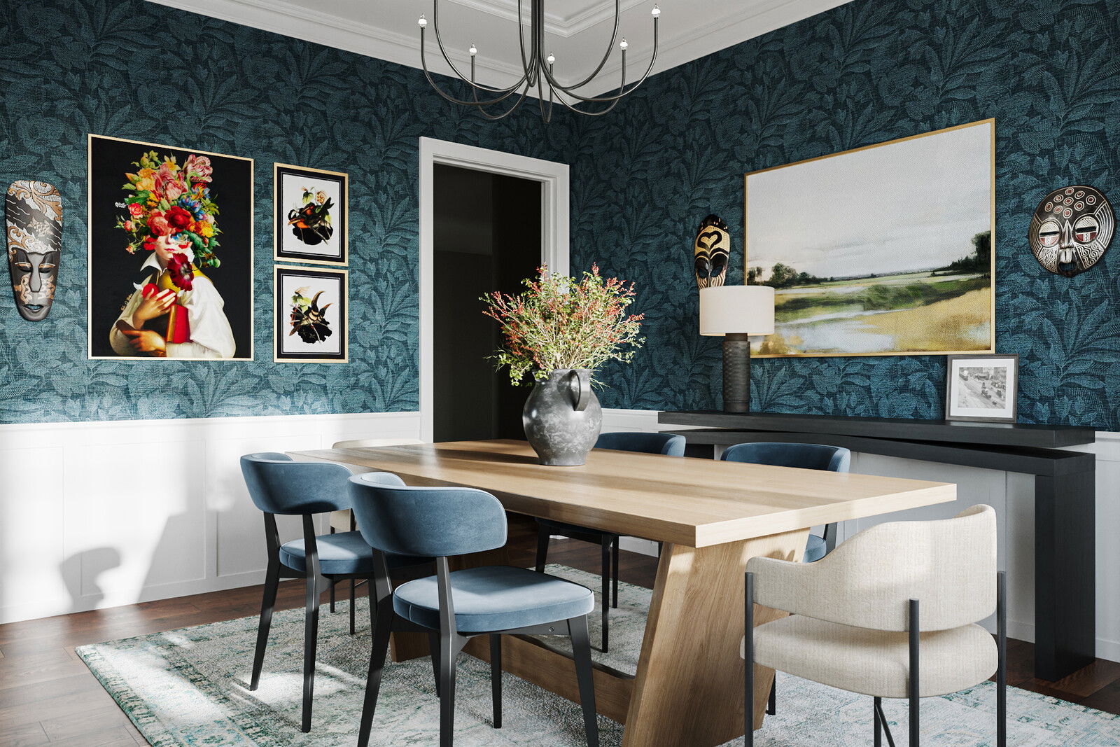 Online Designer Dining Room 3D Model 3