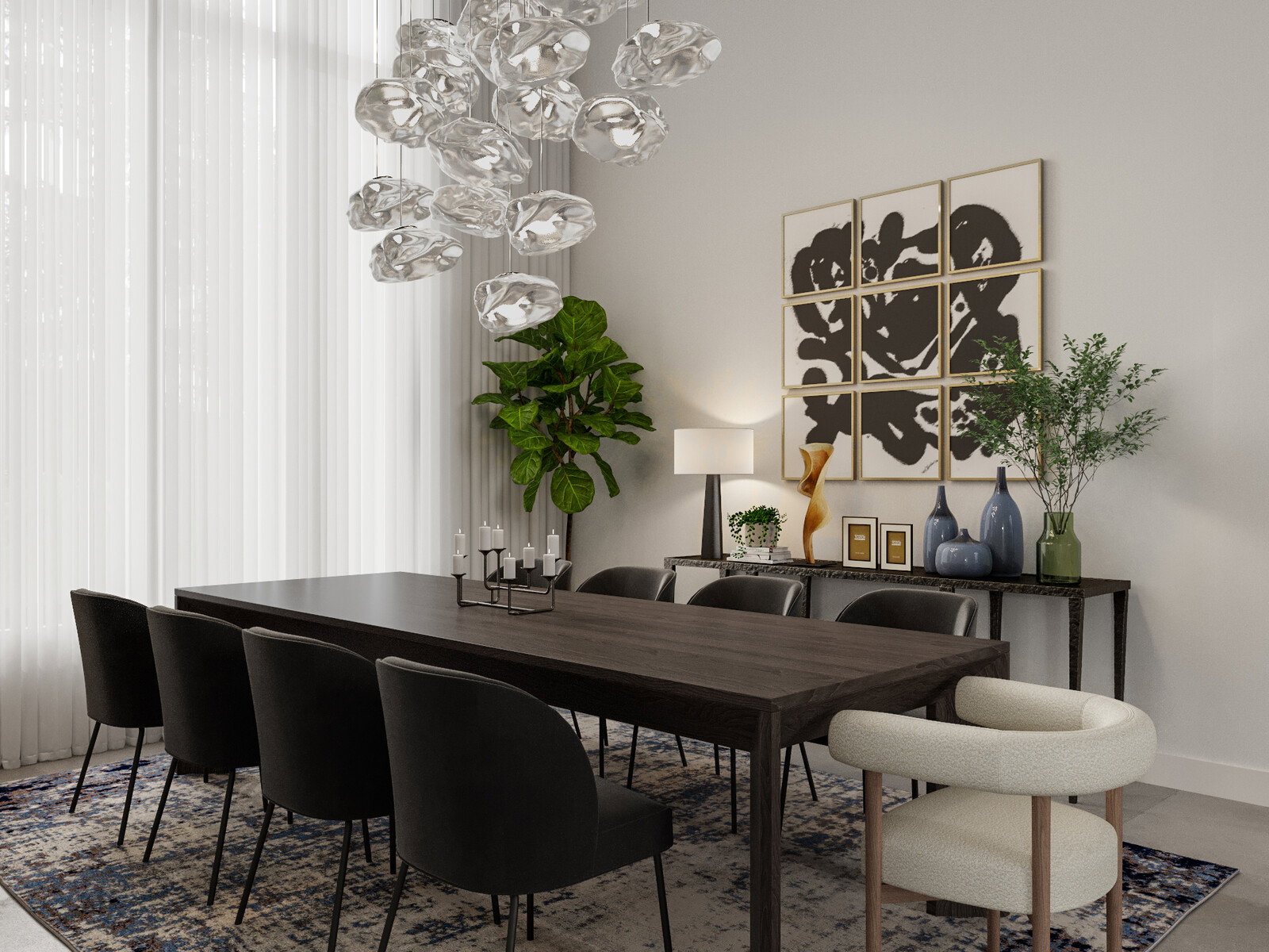 Representación de Comedor Masculino Contemporáneo