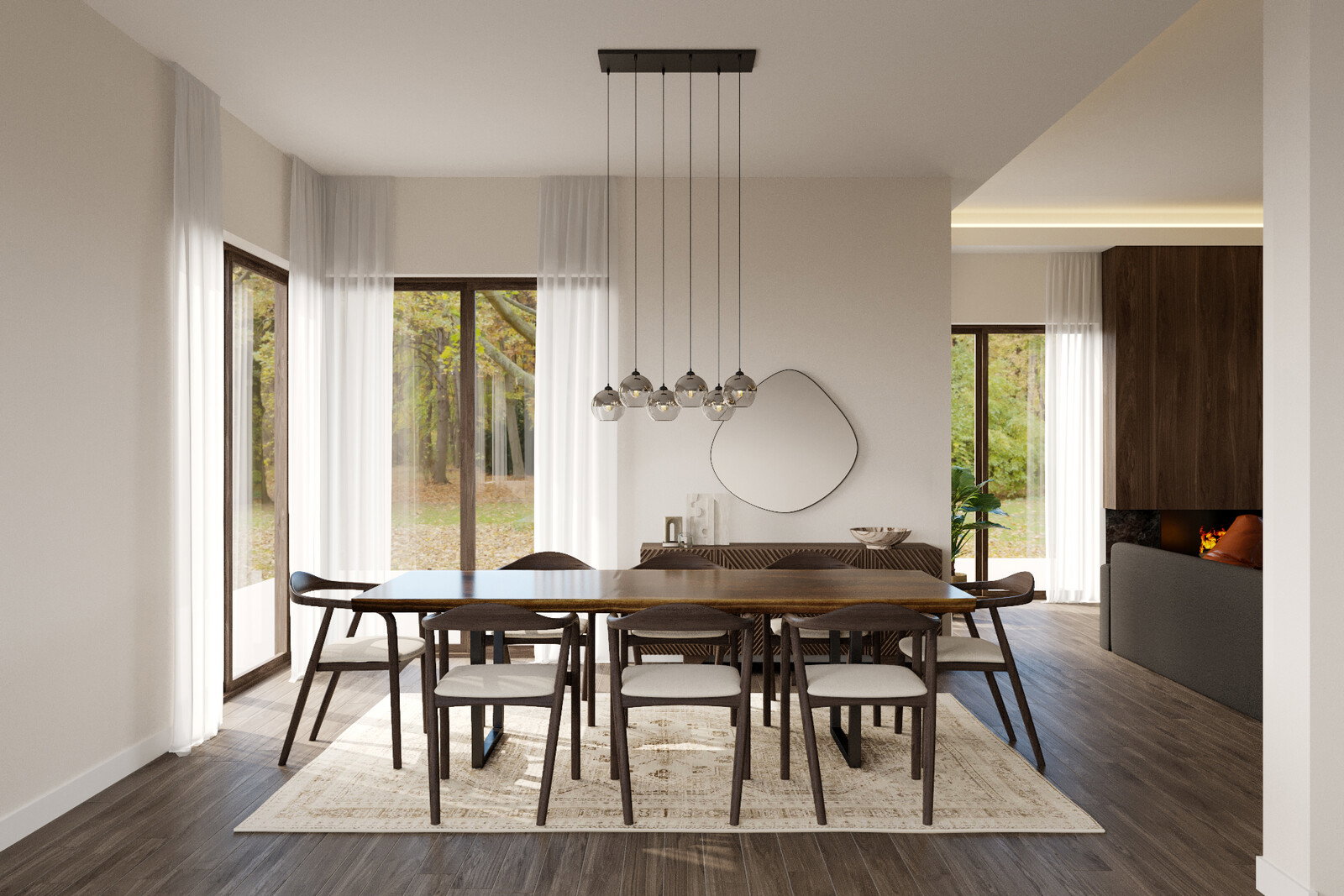 Modern Japanese Influenced Home Design with Cozy Vibes Rendering thumb