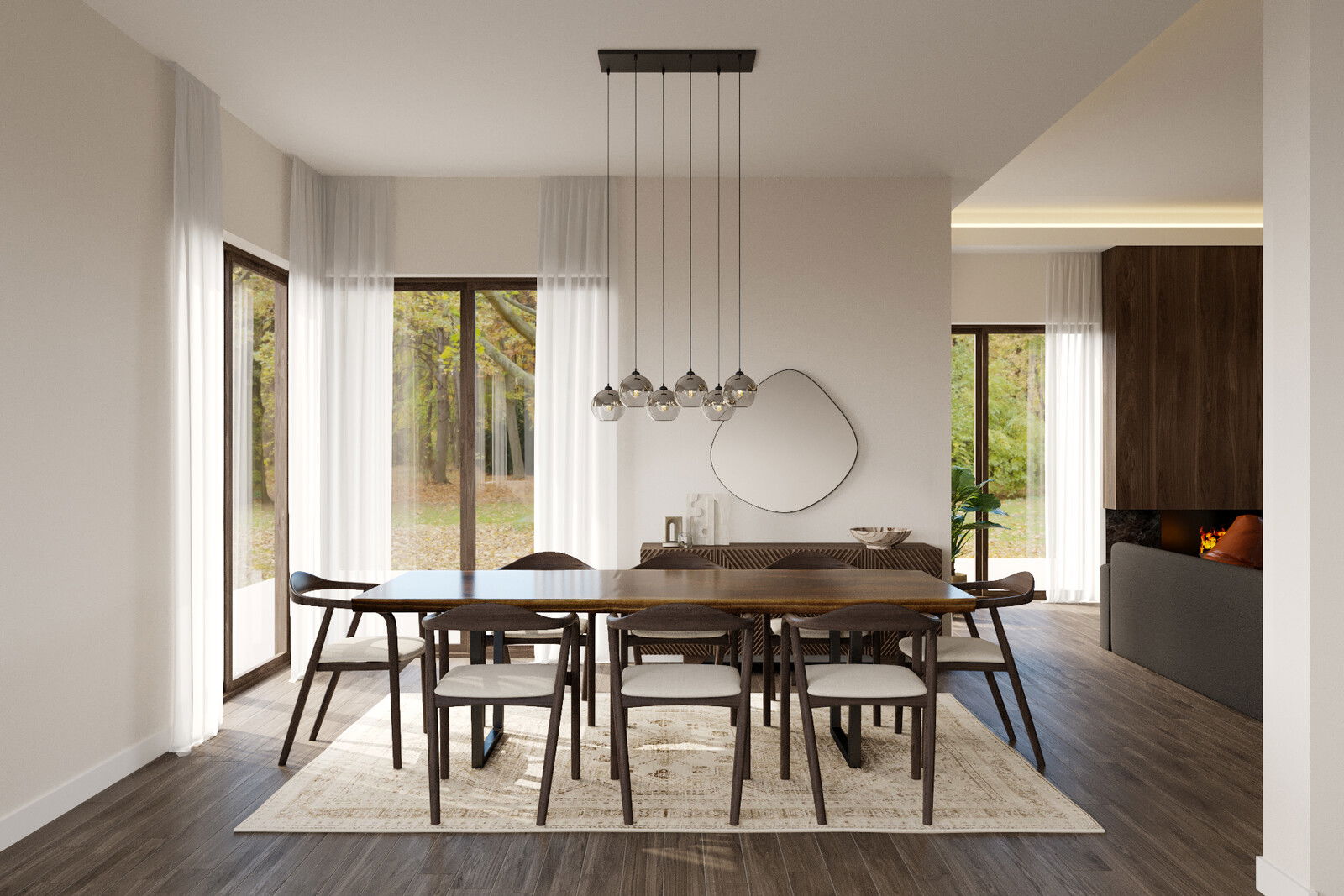 Online Designer Combined Living/Dining 3D Model 1