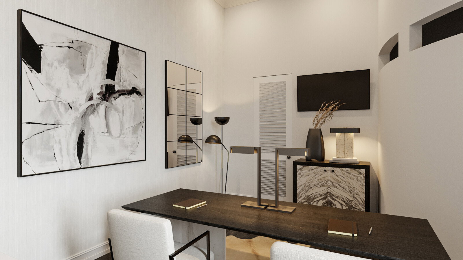 Diseño de Casa Transicional Moderna - Tamaño de Renderizado