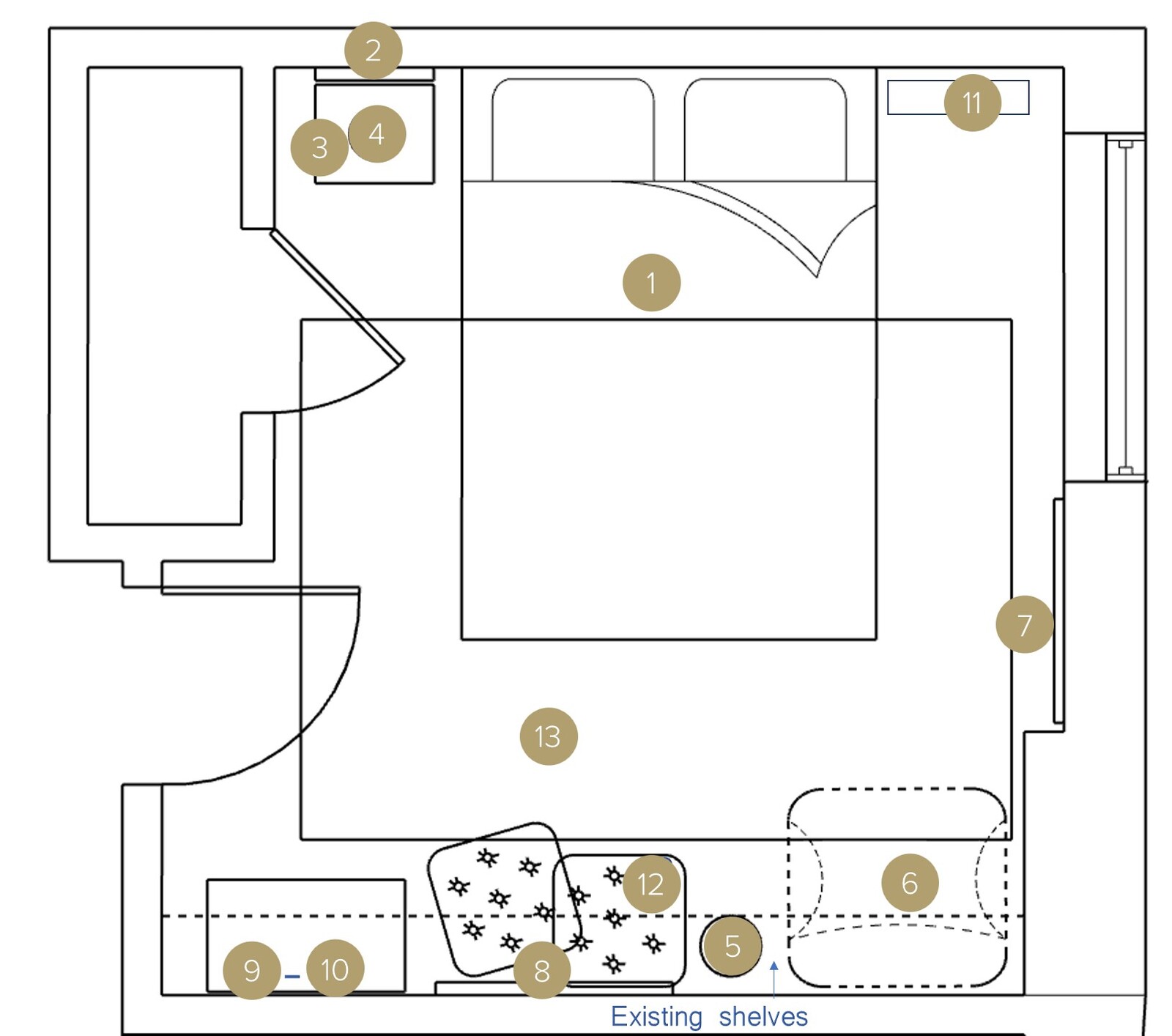 Online Designer Bedroom Floorplan