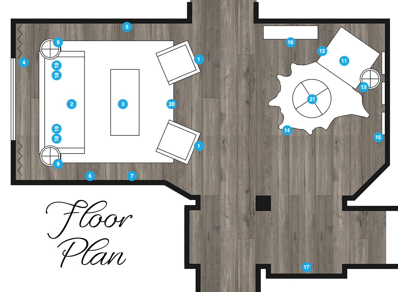 Online Designer Living Room Floorplan