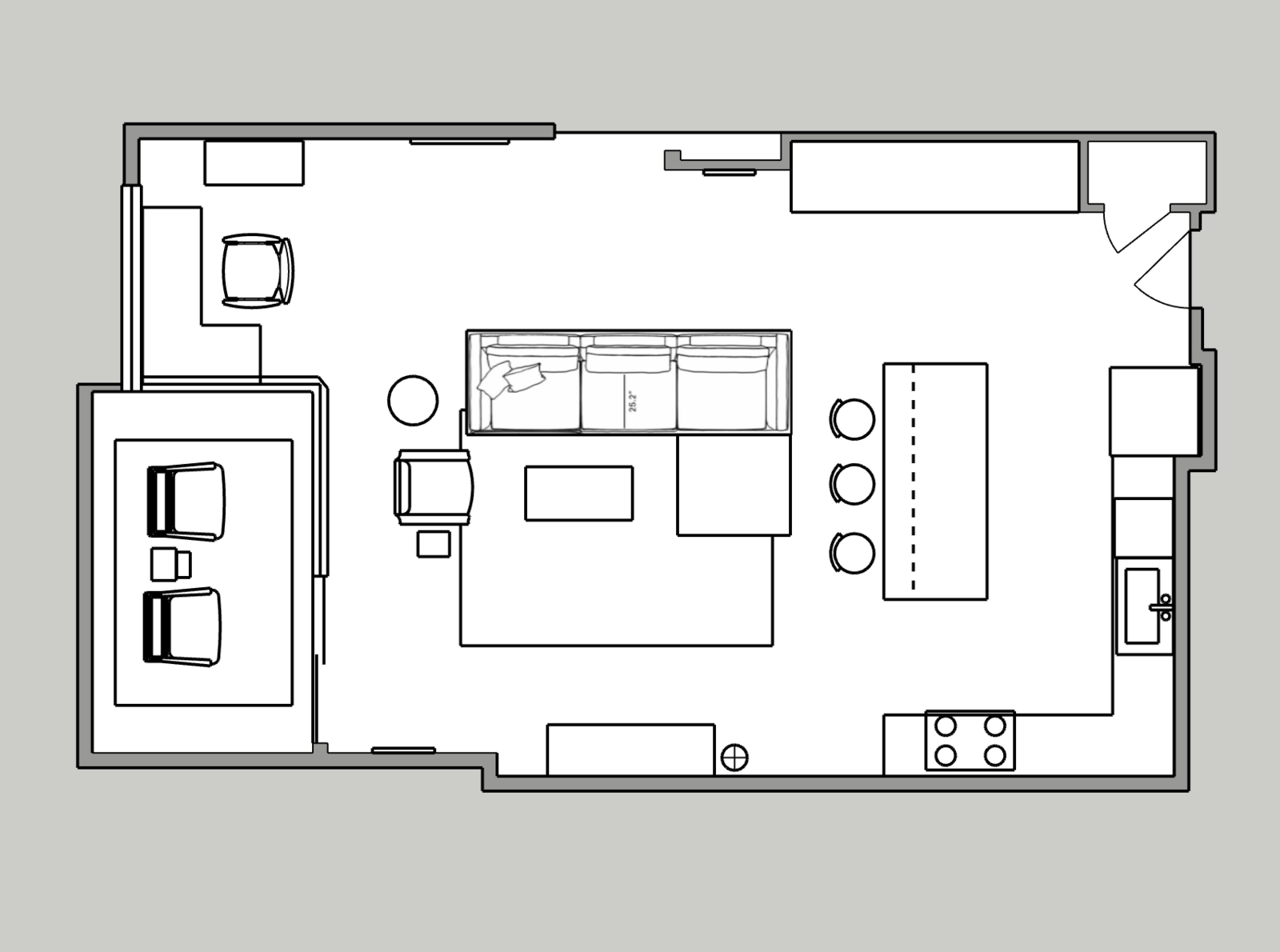 Online Designer Living Room Floorplan