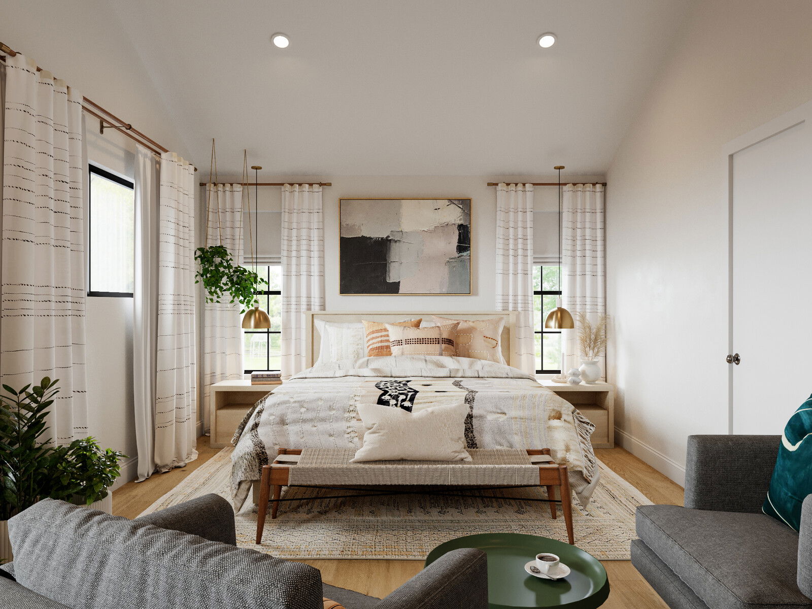 Midcentury Boho, Bright Home Transformation Rendering thumb