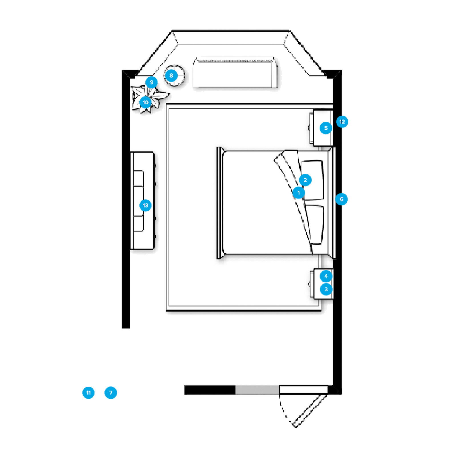 Plano del Dormitorio del Diseñador en Línea