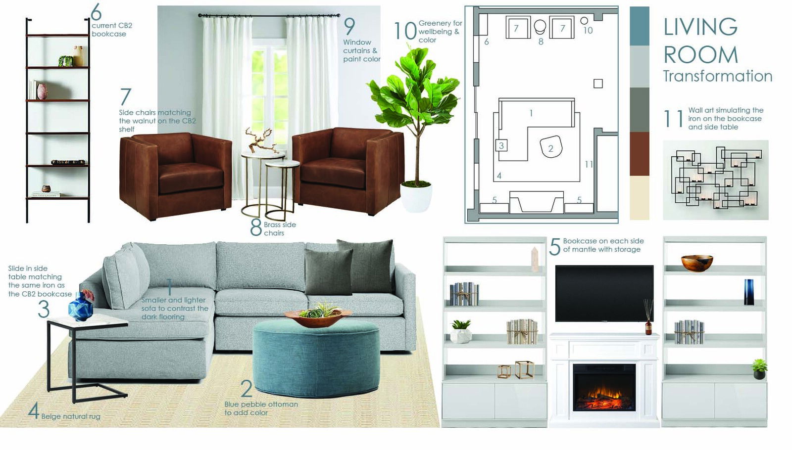 Calm Transitional Bedroom & Dining Room Project Stella P. Moodboard 2 thumb