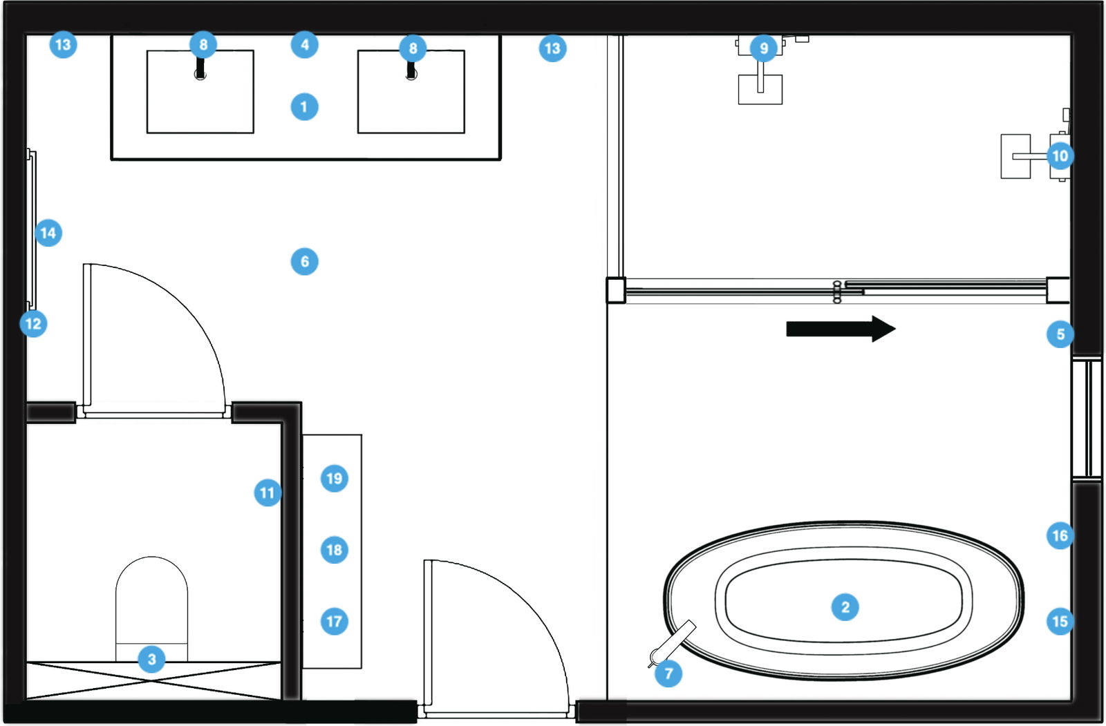 Online Designer Bathroom Floorplan