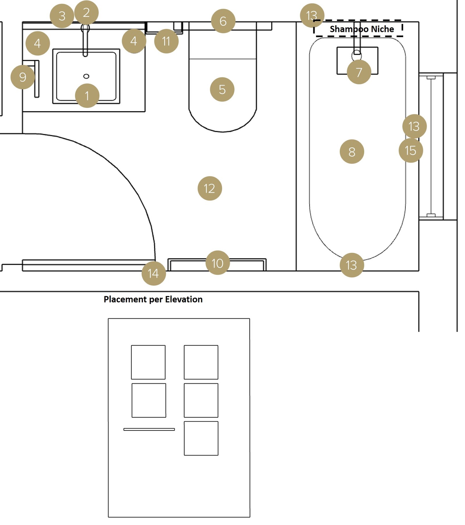 Online Designer Bathroom Floorplan