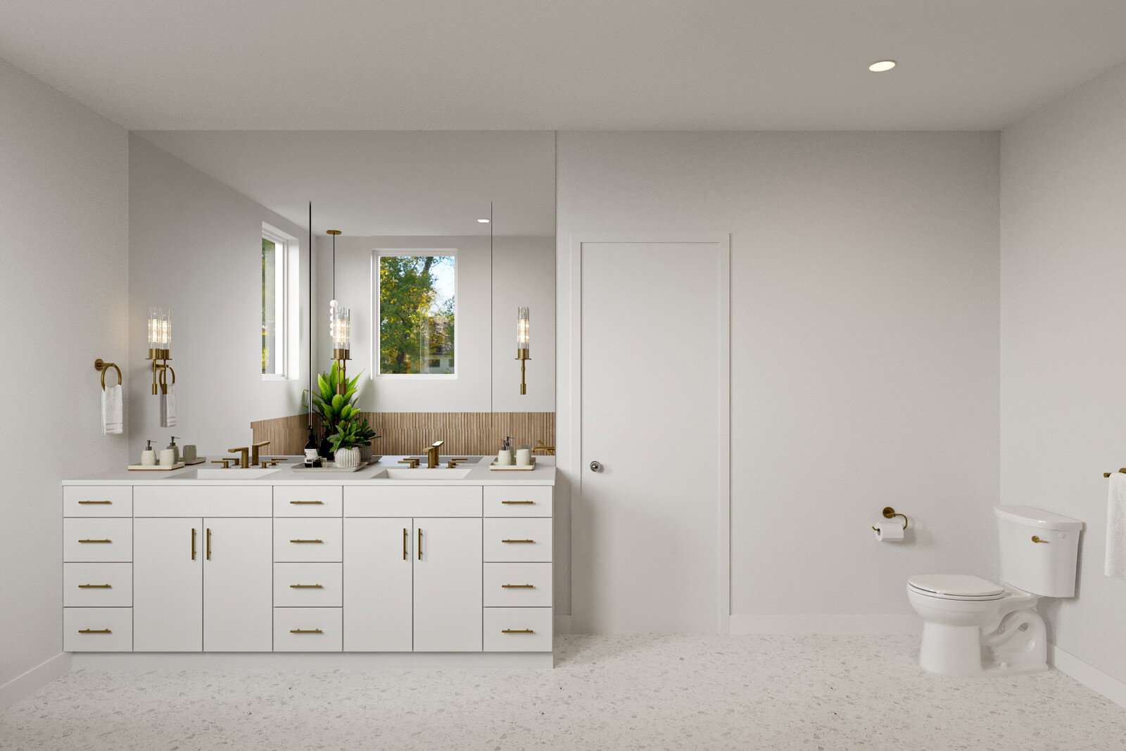 Sleek and Sophisticated Bathroom Design Rendering thumb