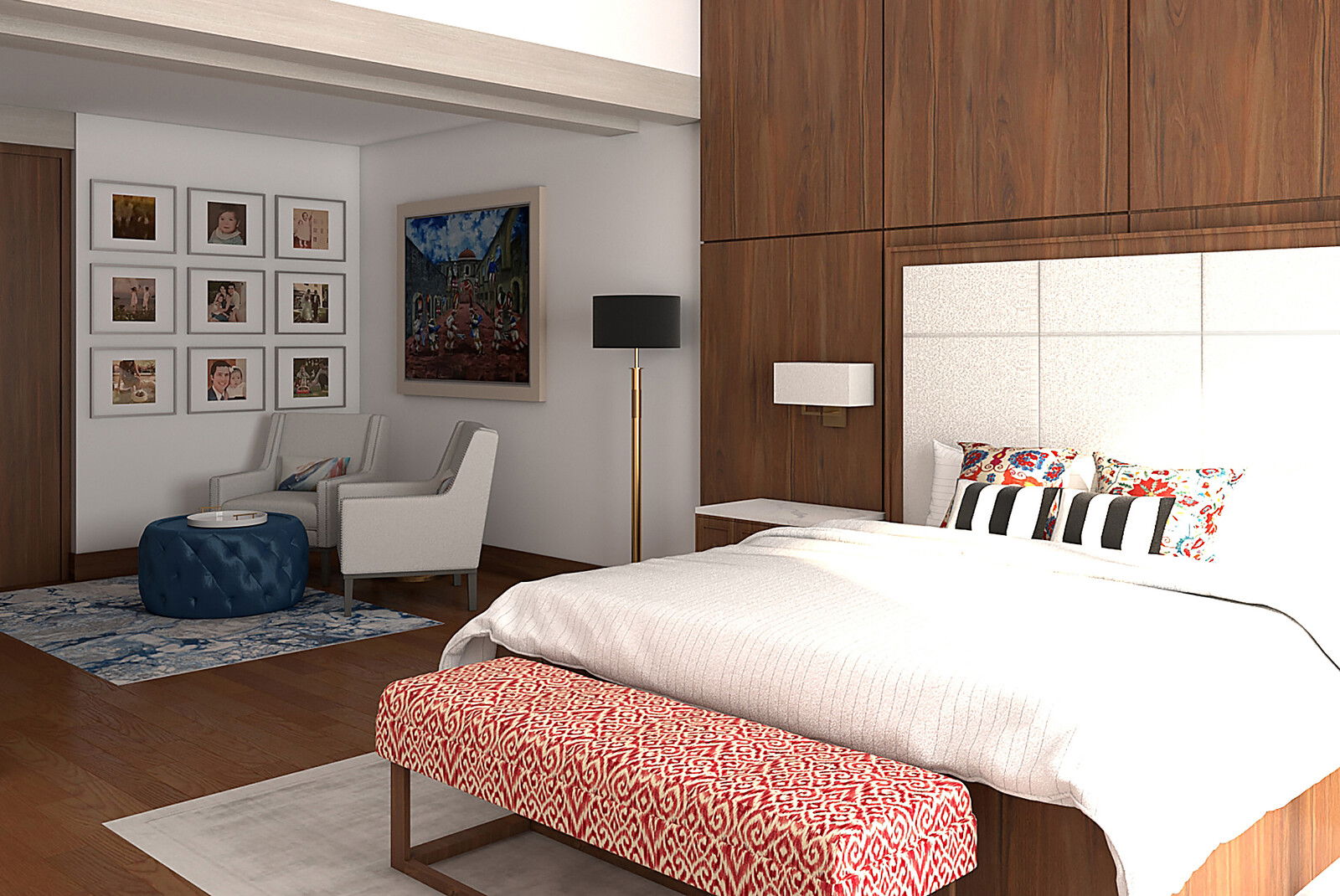 Online Designer Bedroom 3D Model 2