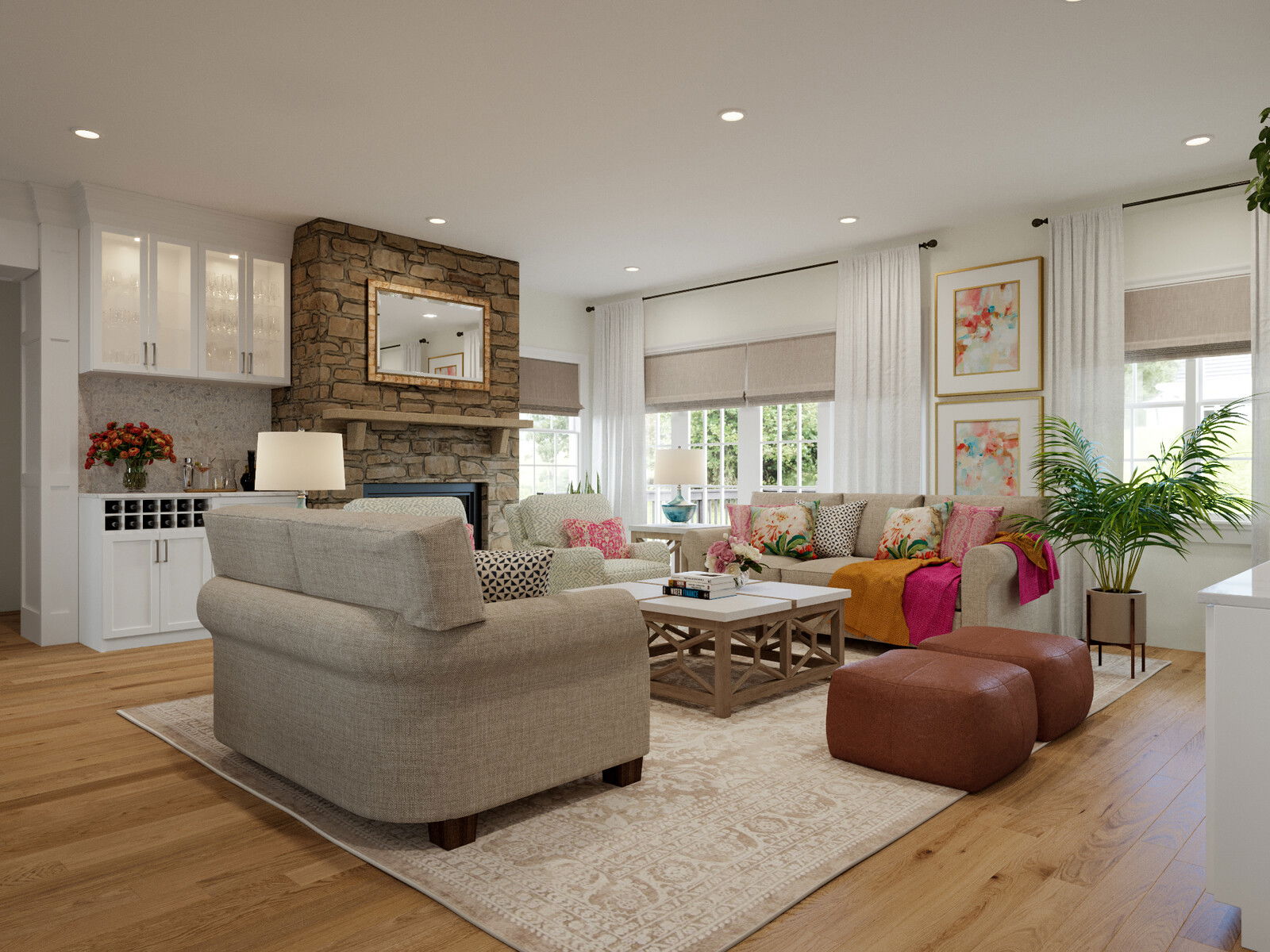Online Designer Combined Living/Dining 3D Model 2