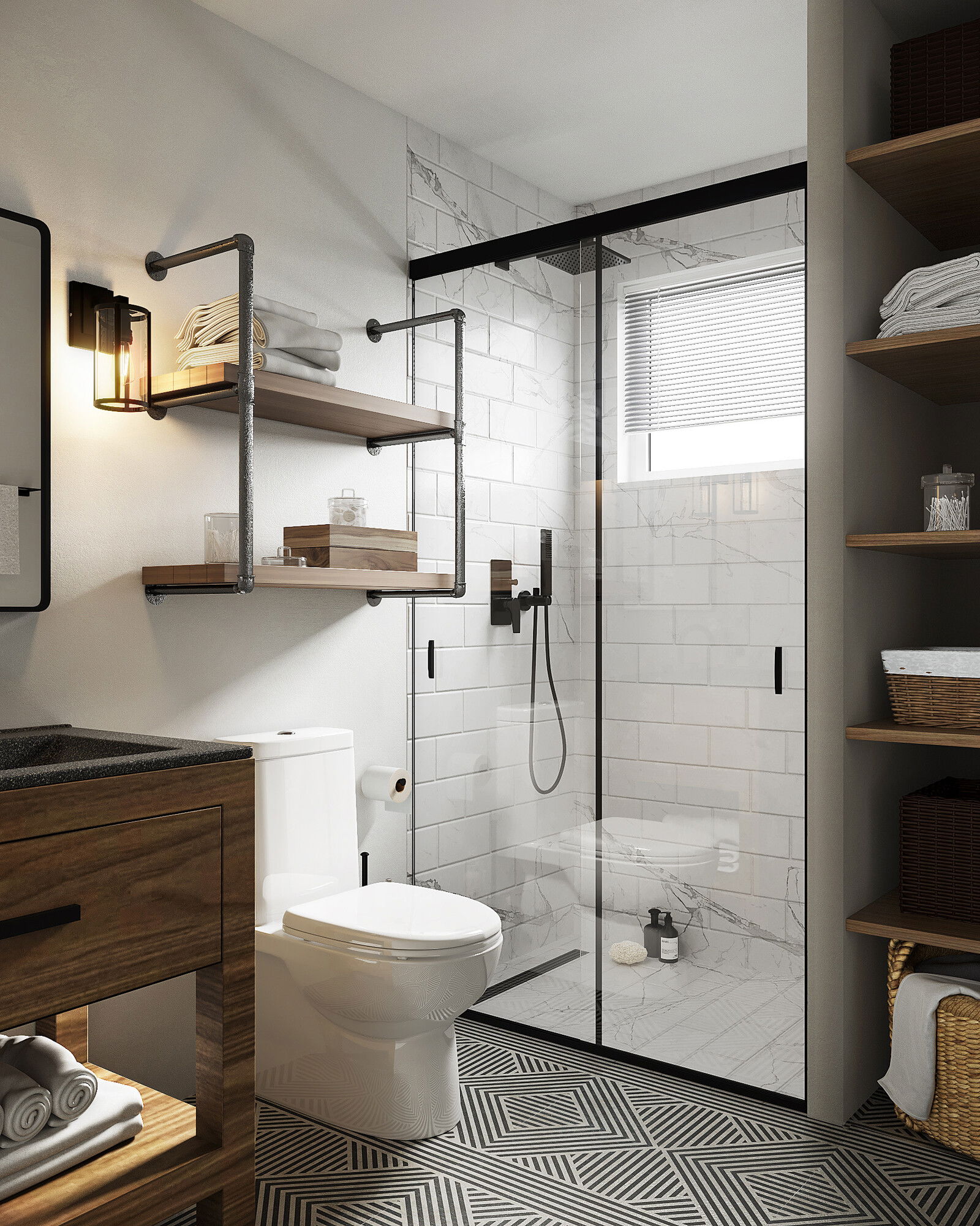 Online Designer Bathroom 3D Model 3