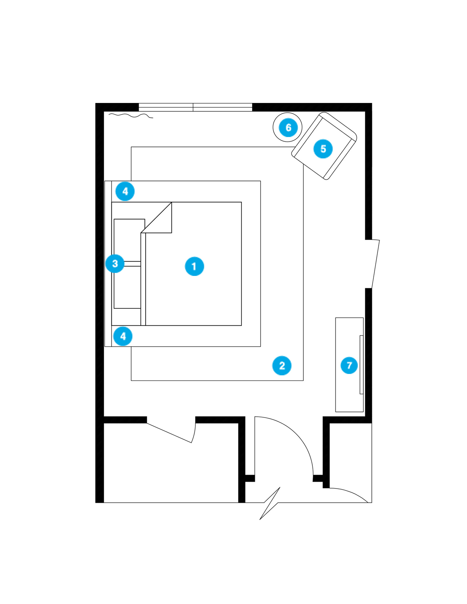 Online Designer Bedroom Floorplan