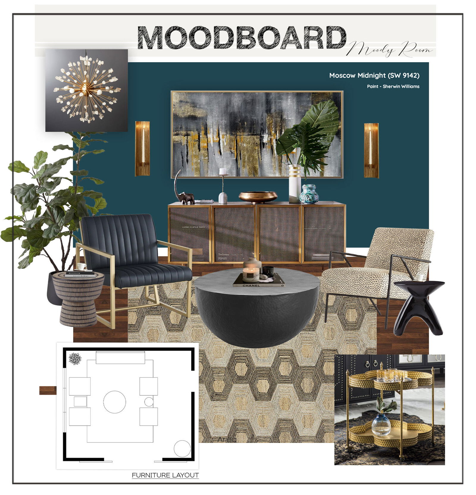 Ideas de diseño interior para sala de estar de diseñador en línea