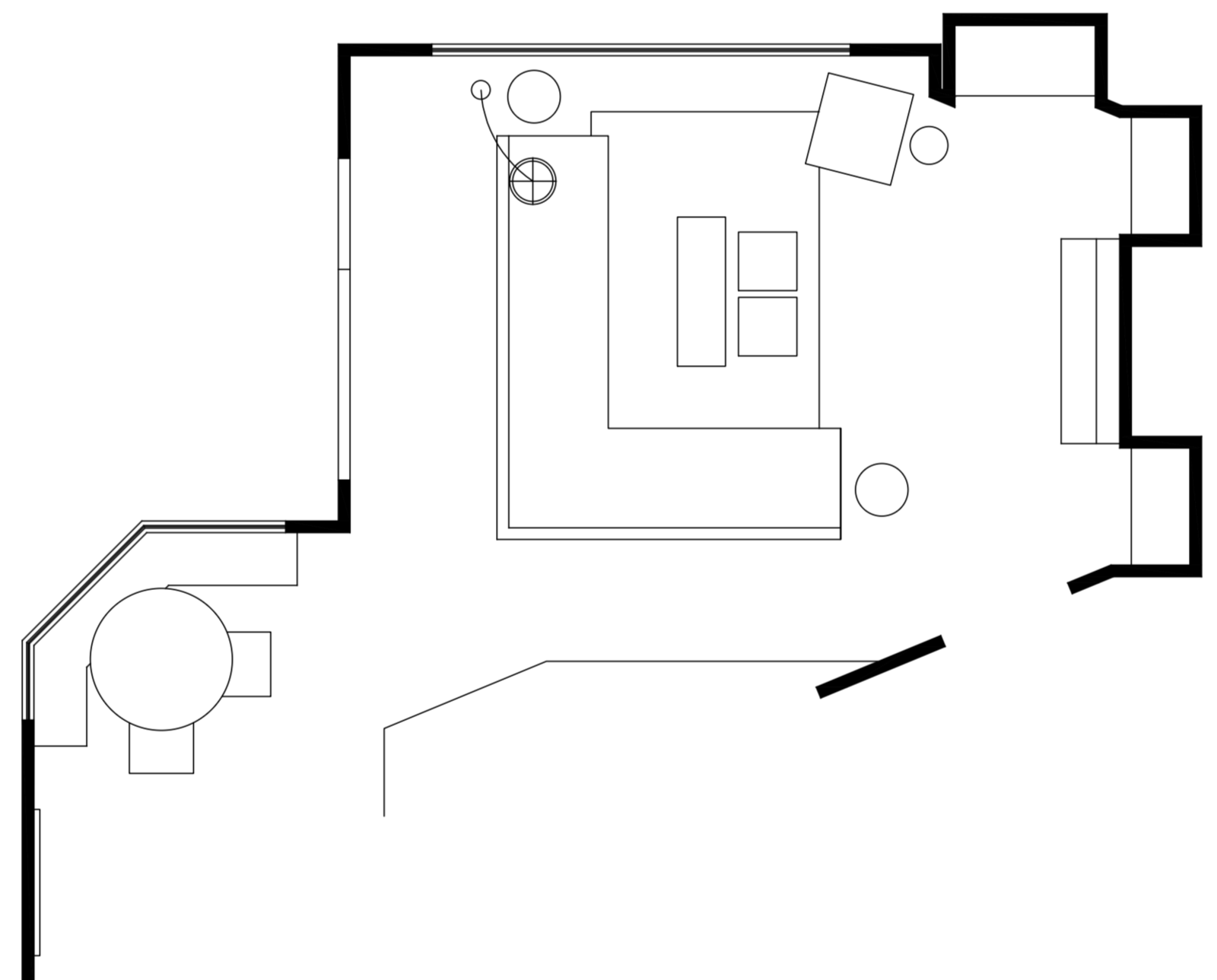 Ideas de Diseño de Interiores Combinadas de Sala-Comedor del Diseñador en Línea