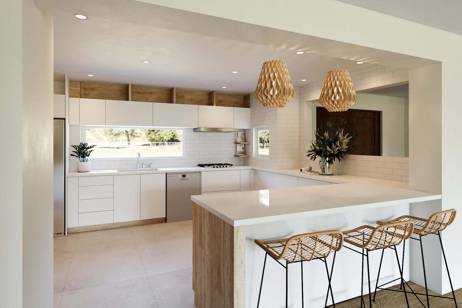 Remodelación de cocina de estilo escandinavo elegante