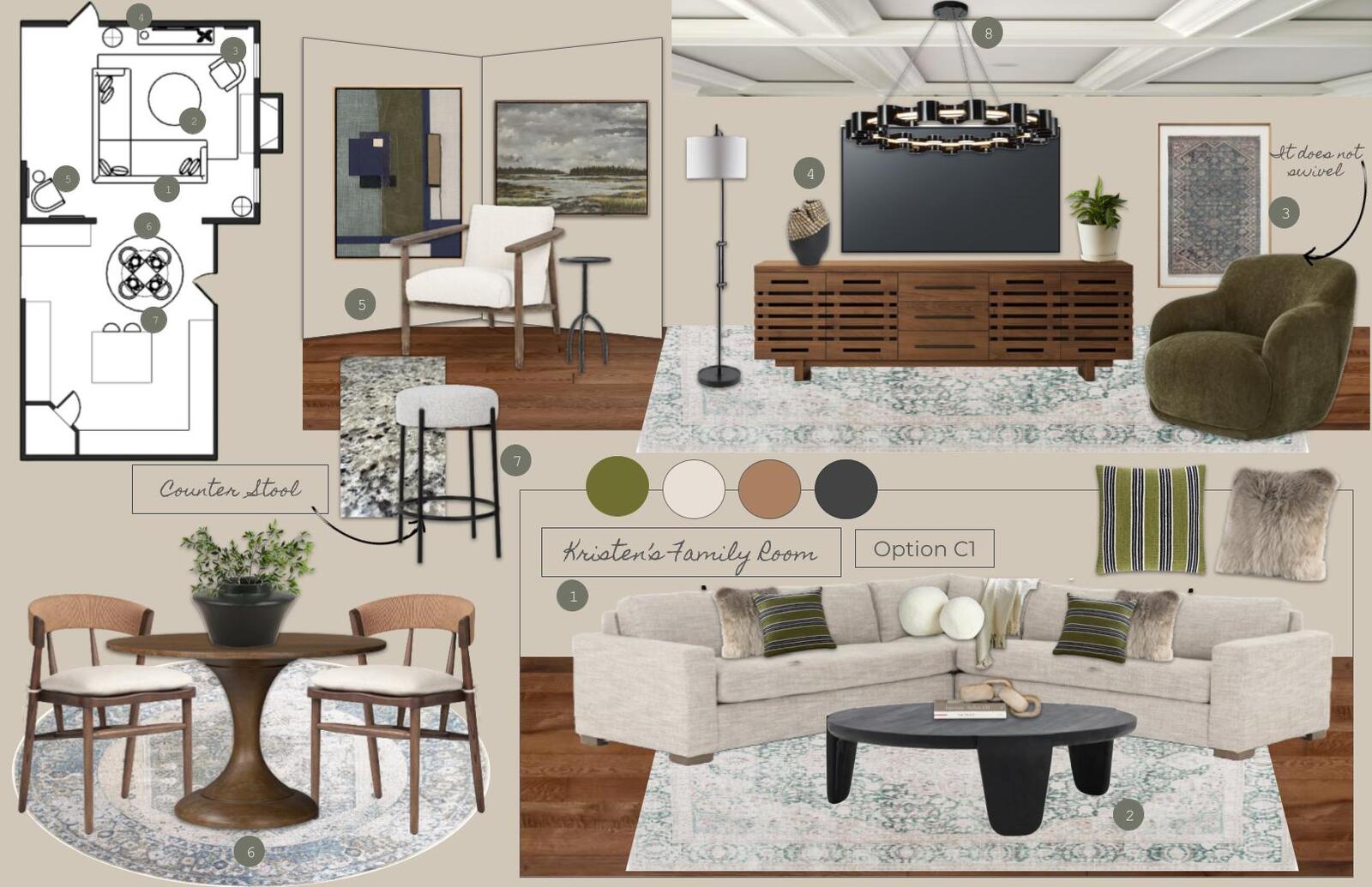 Online Designer Combined Living/Dining Interior Design Ideas