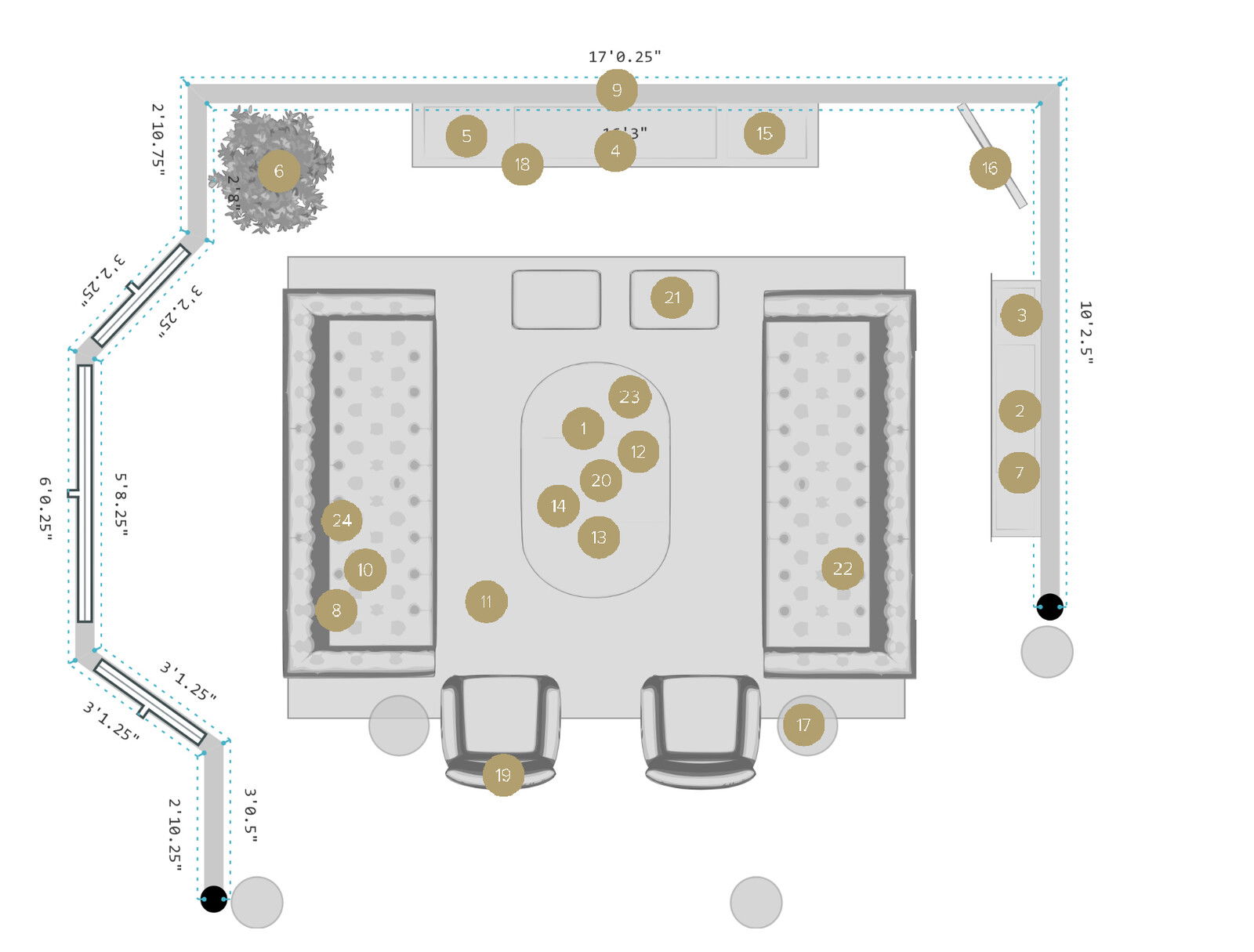 Online Designer Living Room Floorplan